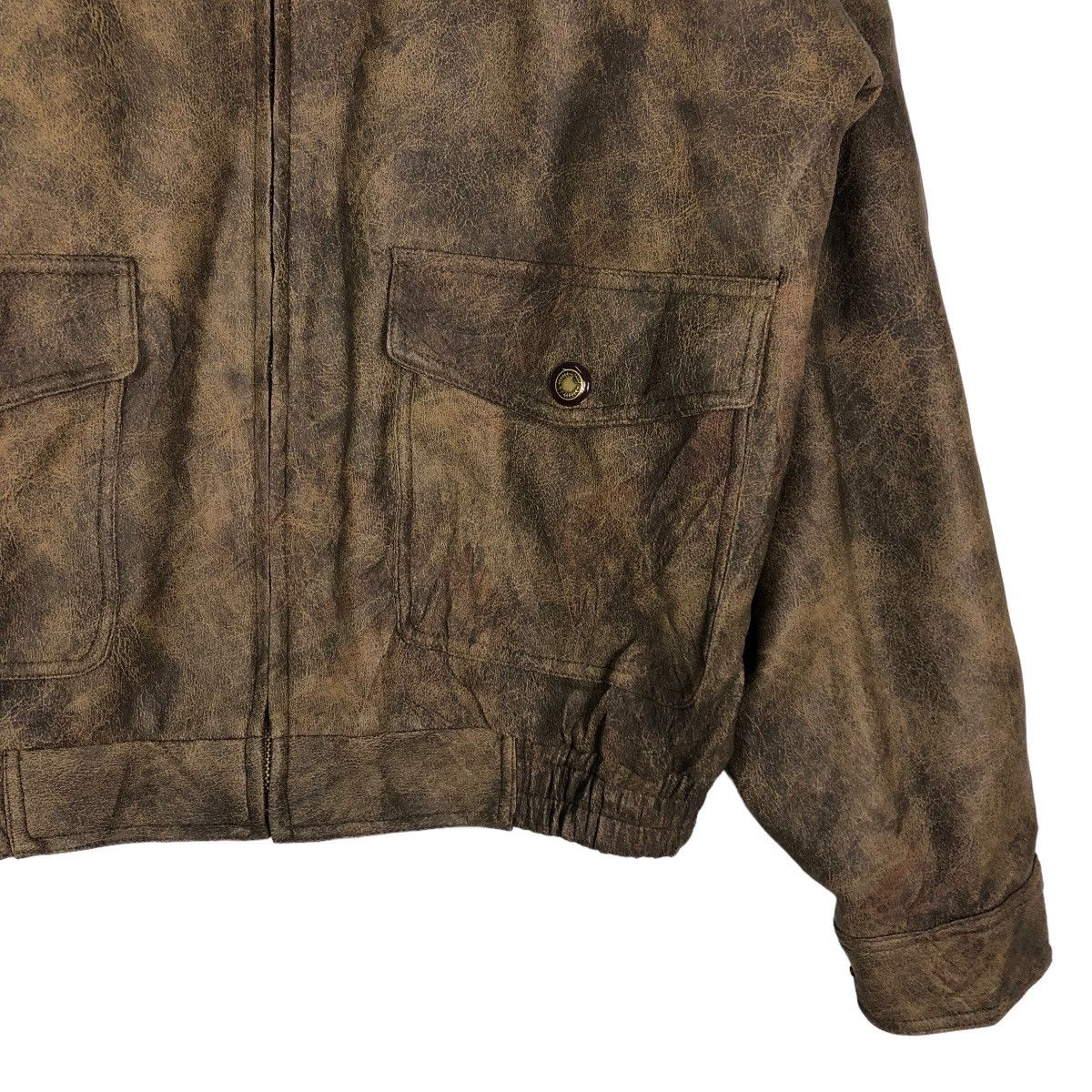 Japanese Brand 🔥Vtg Bomber Leather Jacket Parachute Nush Burg Military Size US L / EU 52-54 / 3 - 5 Thumbnail