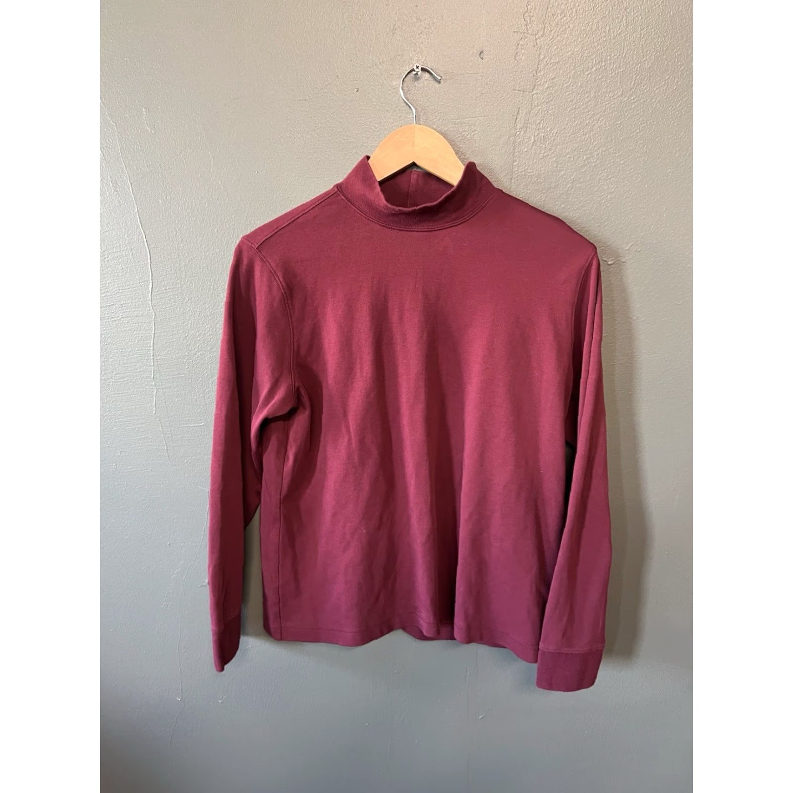 Lands' End Lands' End Womens Red Turtleneck Long Sleeve T-Shirt Size M Size M / US 6-8 / IT 42-44 - 2 Thumbnail