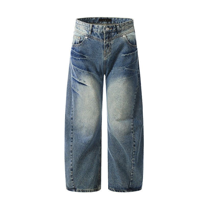 Vintage Men's American Retro Washed Curved Wide-Leg Jeans Size US 32 / EU 48 - 1 Thumbnail
