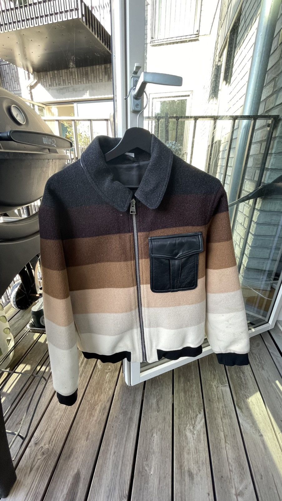 Jw anderson striped jacket best sale