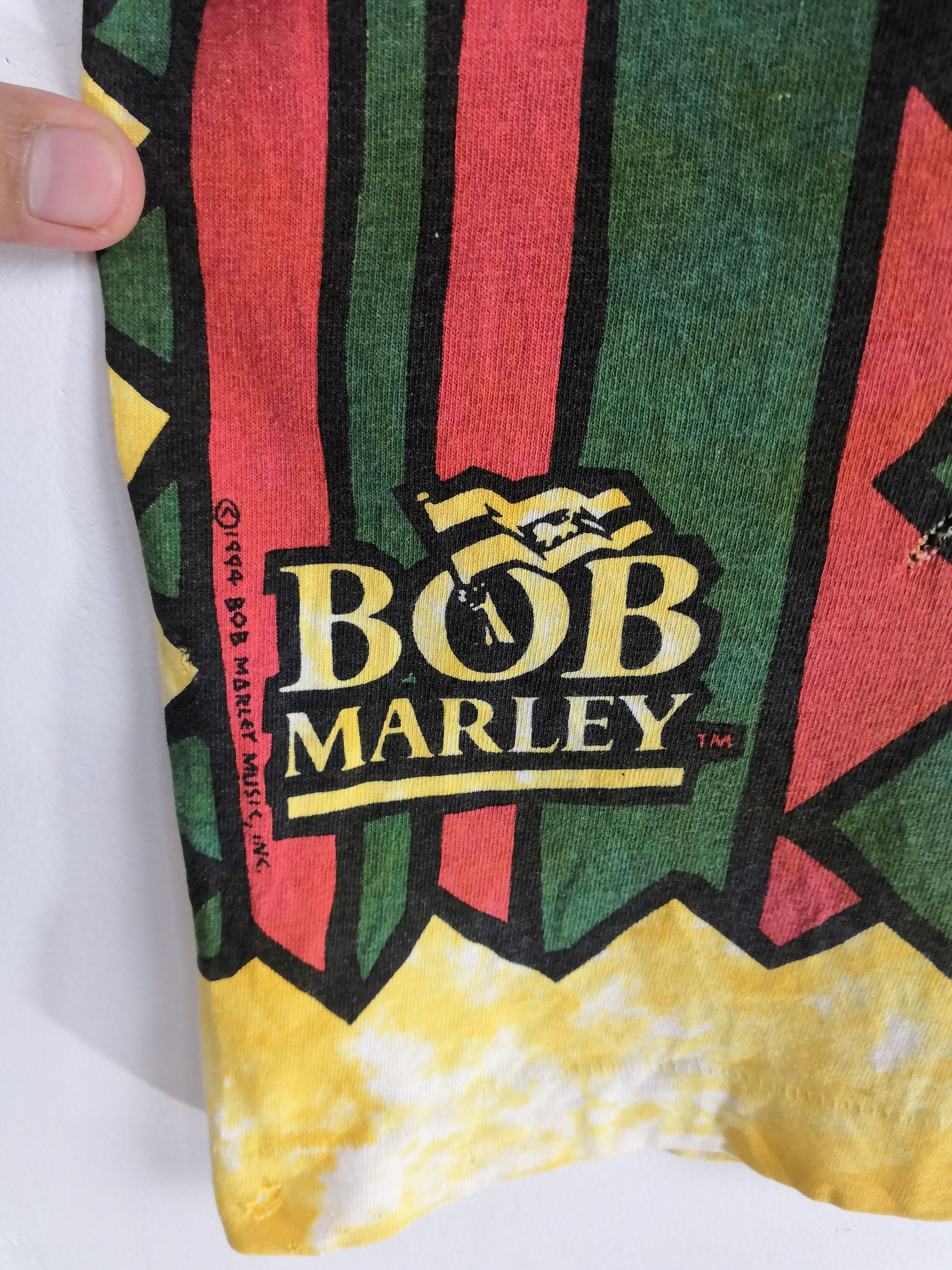 Band Tees Vintage 1994 Bob Marley T-Shirt Rasta Liquid Blue Distressed Size US XL / EU 56 / 4 - 5 Thumbnail