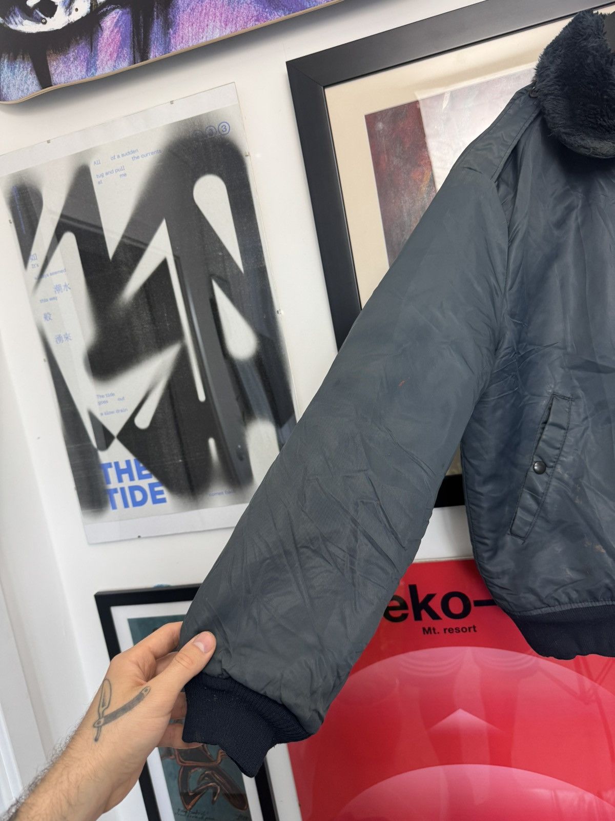 Dickies Ma1 Flyer Vintage Nylon Dickies Bomber Jacket Distressed Size US L / EU 52-54 / 3 - 8 Thumbnail