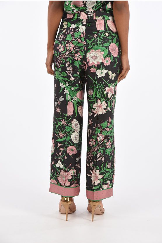 Gucci 🔥75% OFF🔥 [SALE] Gucci Floral Print Silk Palazzo Pants Size 28" / US 6 / IT 42 - 4 Thumbnail
