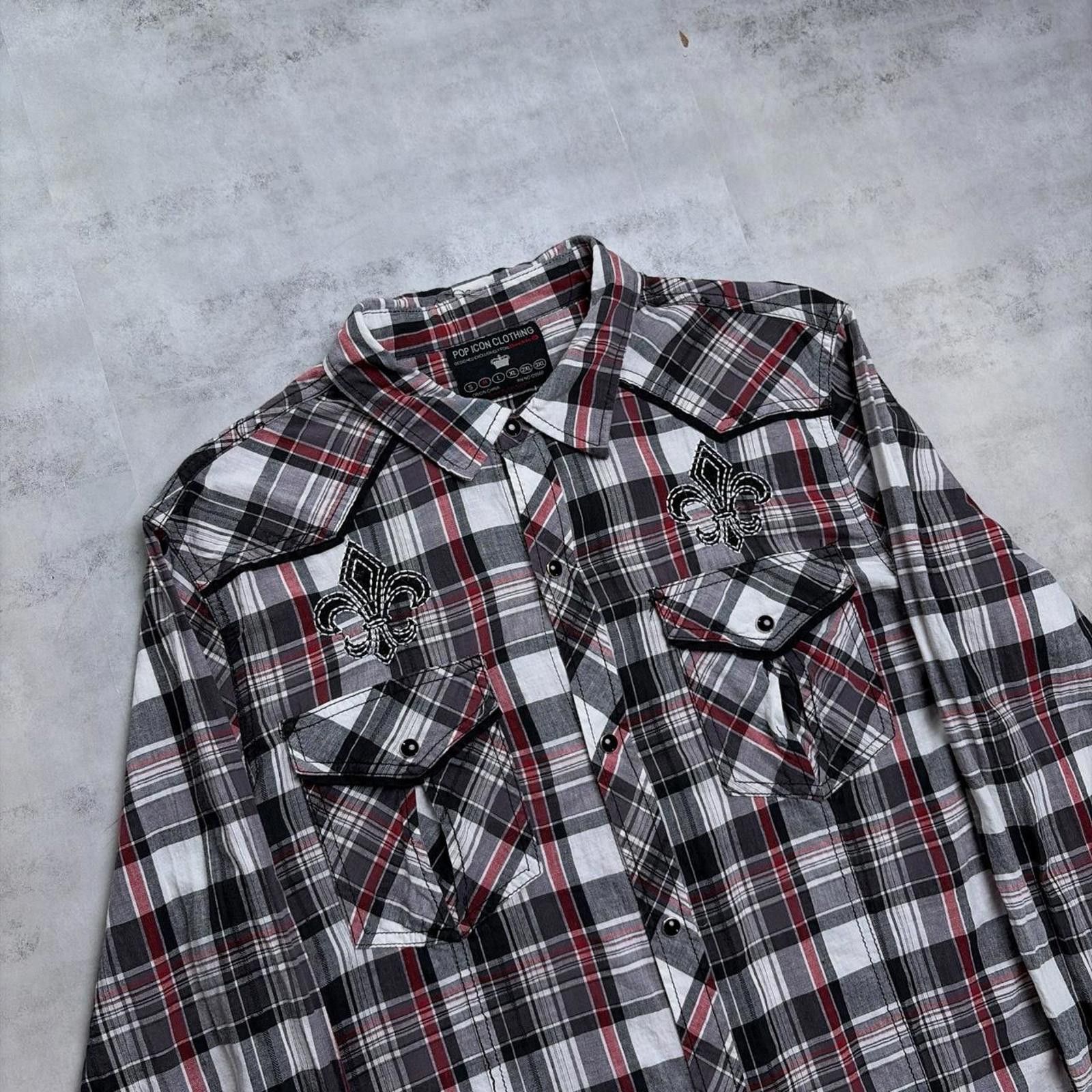 Affliction Y2K Affliction Style Plaid Cross Long Sleeve Button Up Shirt Size US M / EU 48-50 / 2 - 3 Thumbnail