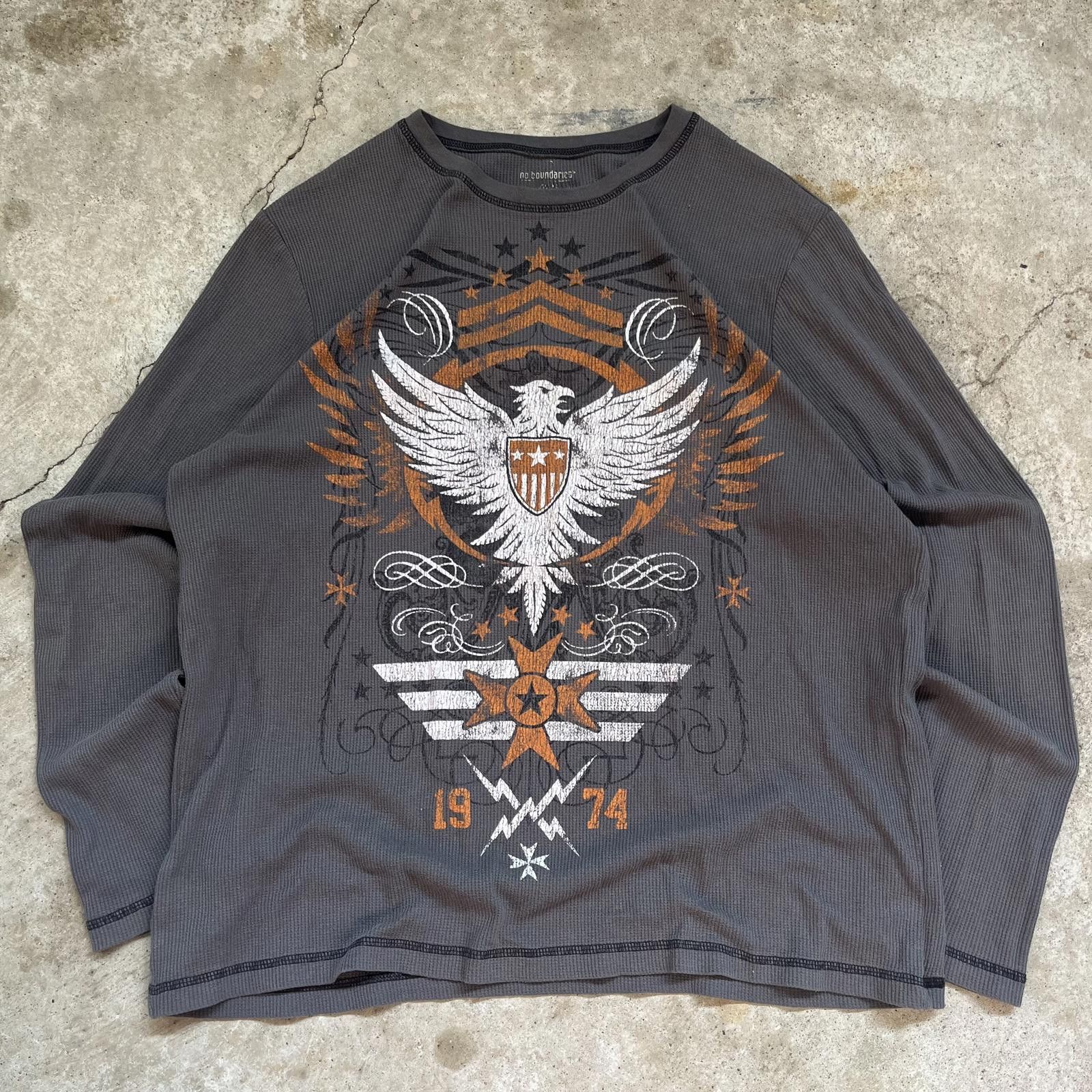 Vintage Vintage Y2K No Boundaries Military Grunge Thermal Shirt Size US XL / EU 56 / 4 - 1 Thumbnail