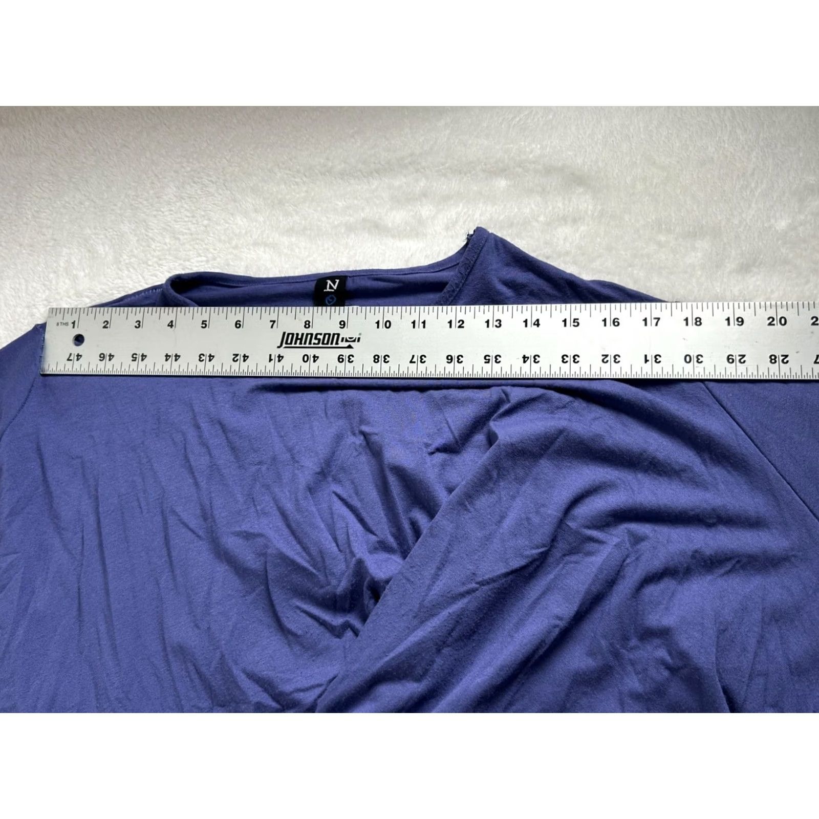 Vintage Noblu Womens Tunic Top M/L Blue Stretch Asymmetrical Hem Rayon Spandex Lagenlook Made In USA Women Size M Size M / US 6-8 / IT 42-44 - 7 Thumbnail