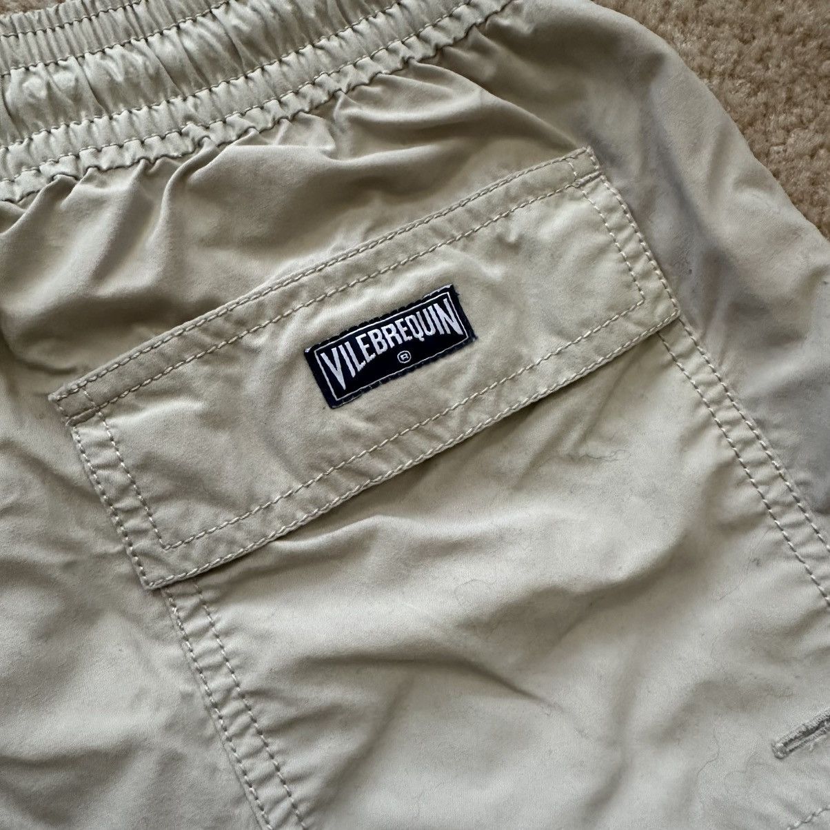 Designer × Vilebrequin × Vintage Vintage Vilebrequin Men’s Cargo Shorts Beige Khaki Size US 34 / EU 50 - 3 Thumbnail