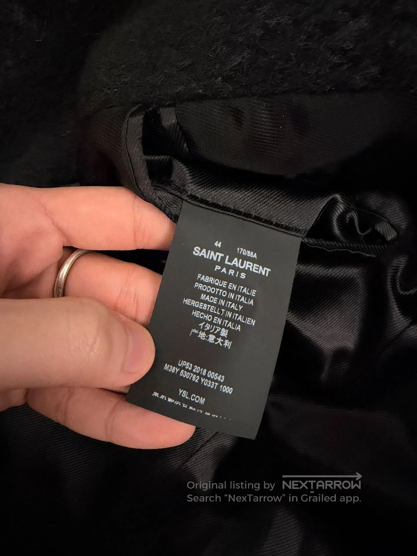 Saint Laurent Paris Saint Laurent Black Wool Blend Coat. Size M / US 6-8 / IT 42-44 - 9 Thumbnail