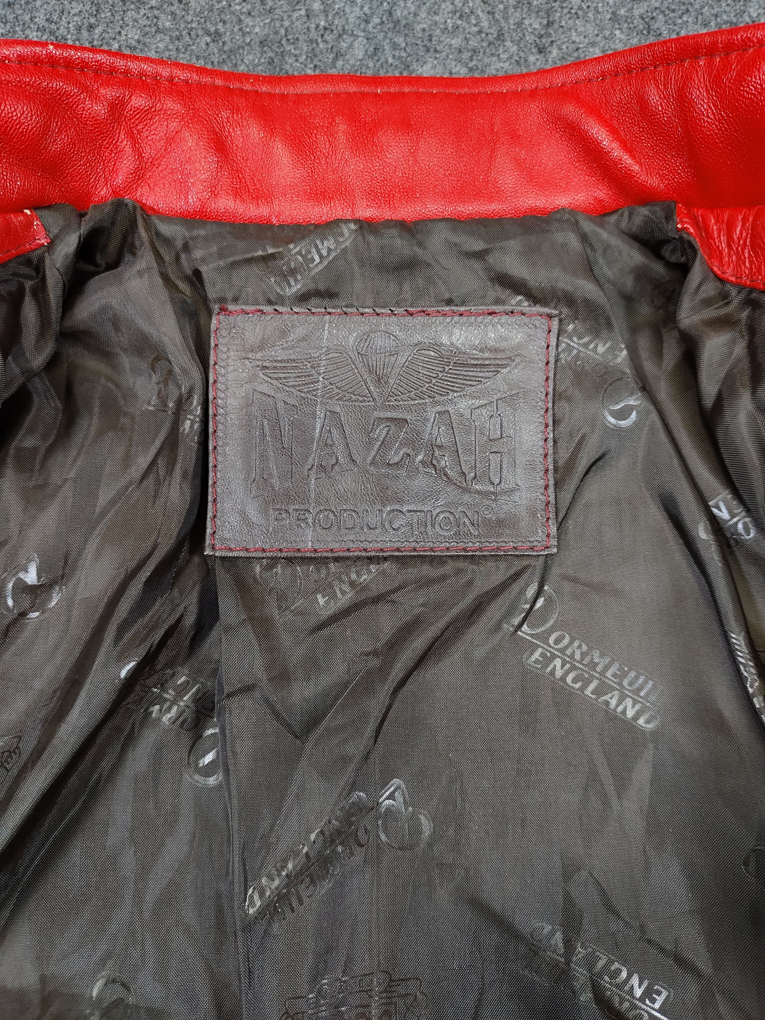 Vintage 90s Nazah London England- Cropped Moto Biker Leather Jacket Size S / US 4 / IT 40 - 11 Thumbnail