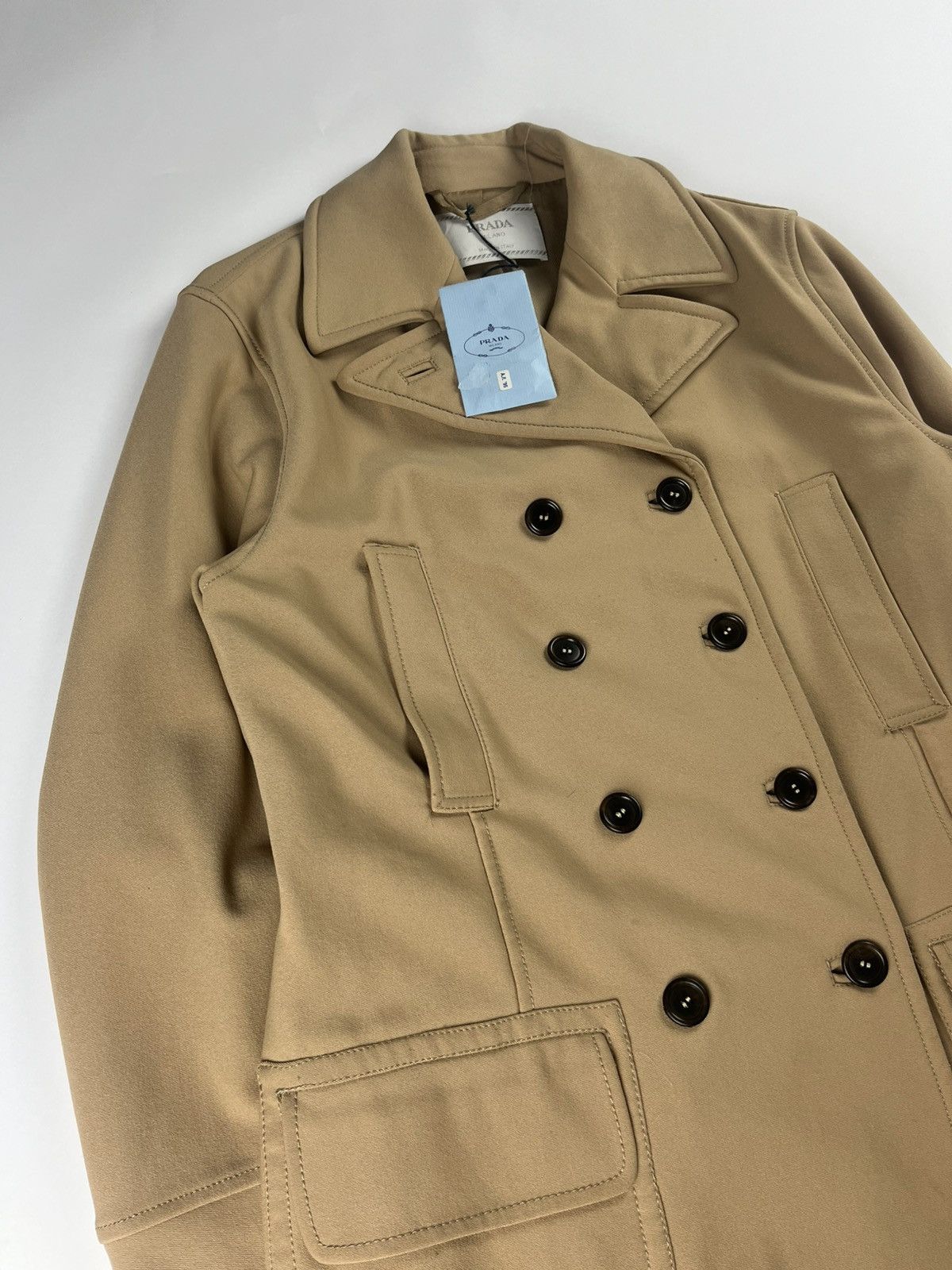 Prada Prada Camel Double Breasted Officer Overcoat FW 1995 Size US L / EU 52-54 / 3 - 2 Thumbnail