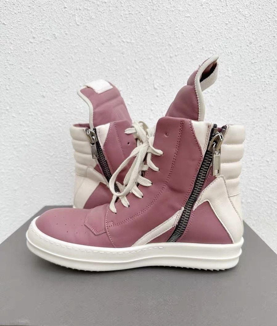 Rick Owens Rick Owens Geobasket pink and white high-top sneakers Size US 8 / IT 38 - 6 Thumbnail