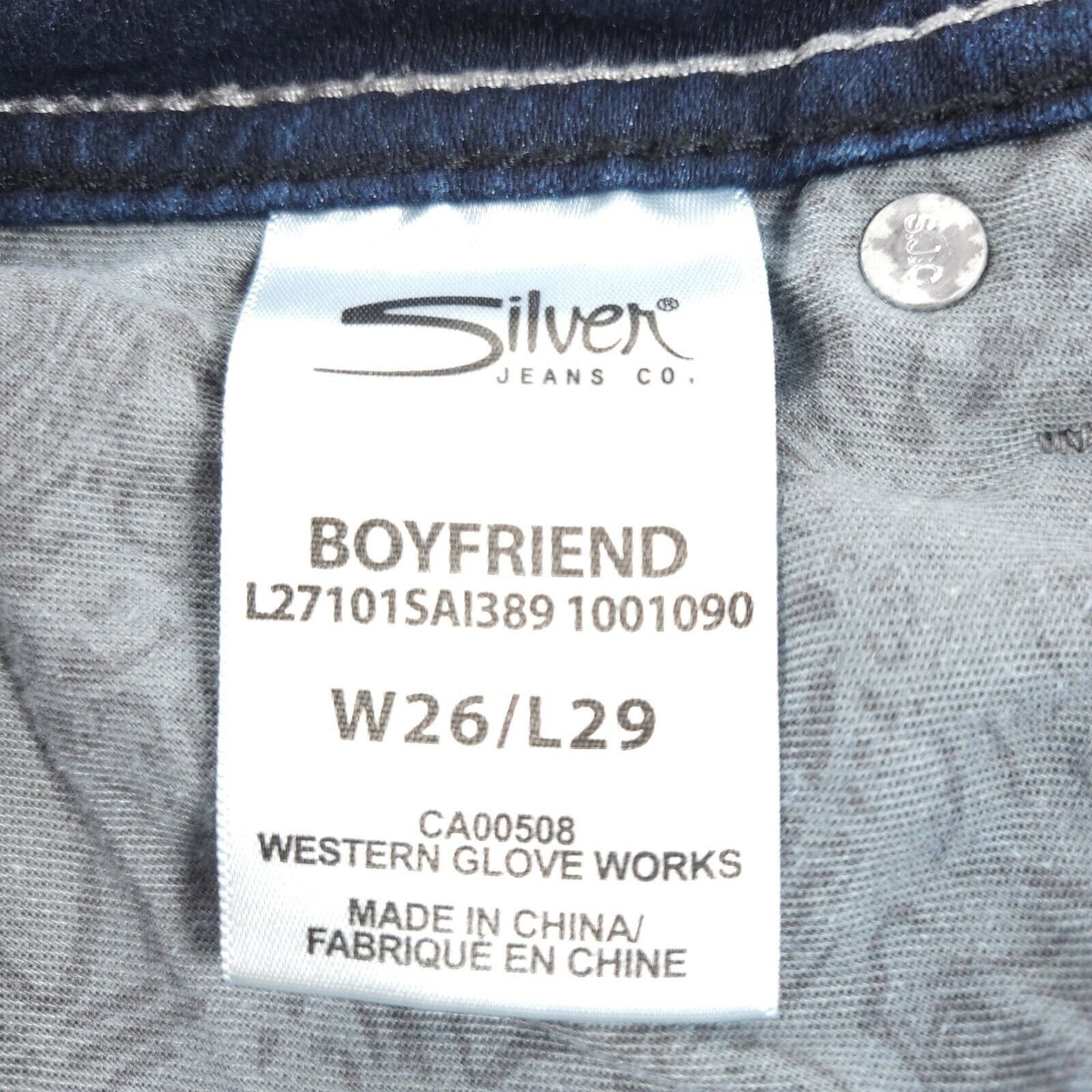 Other Silver Boyfriend Button Zip Denim Jeans Womens Size 26x29 Size 28" / US 6 / IT 42 - 7 Thumbnail