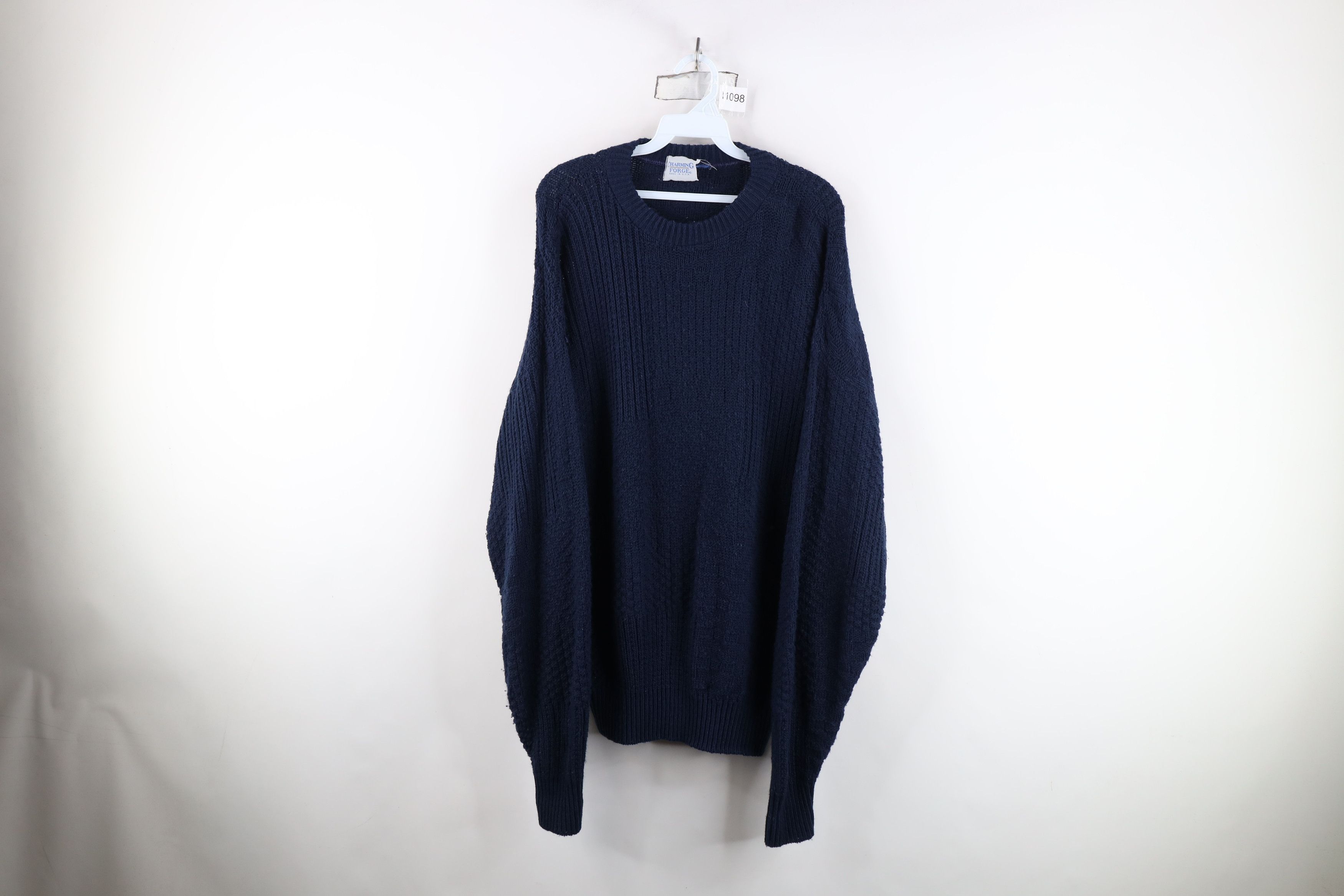 Vintage Vintage 90s Streetwear Ribbed Knit Crewneck Sweater USA Size US L / EU 52-54 / 3 - 1 Thumbnail