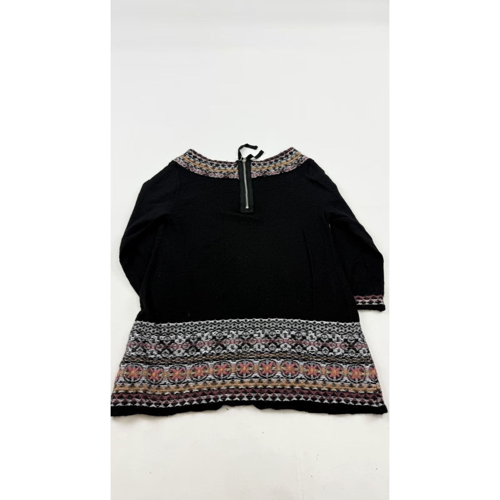 Anthropologie Anthropologie Sleeping On Snow Sweater Womens XS Black Fair Isle Pullover Size XS / US 0-2 / IT 36-38 - 5 Thumbnail