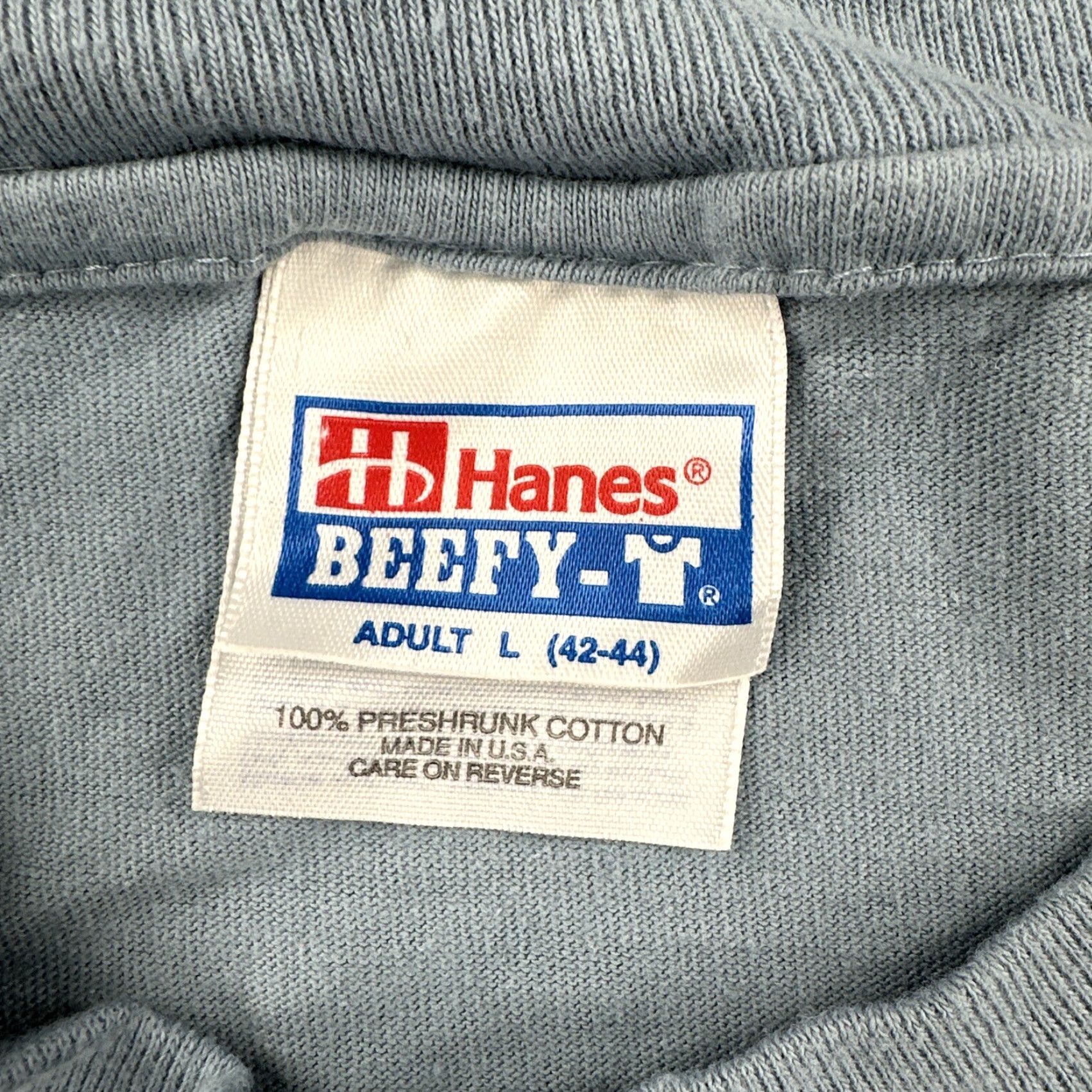 Hanes VINTAGE Hanes Beefy-T Blue L Short Sleeve T Shirt USA Made 90s 1996 National Champs Mens Size US L / EU 52-54 / 3 - 6 Thumbnail