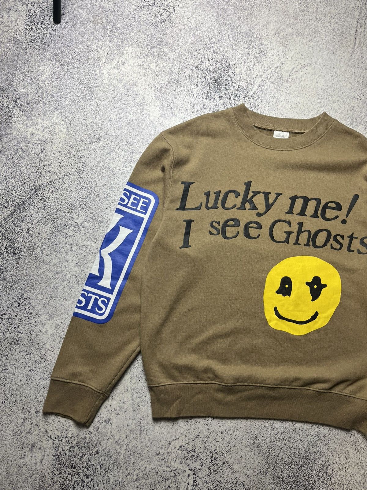 Rap Tees Lucky Me I See Ghosts Smiley Face Rap Hip Hop Sweatshirt Size US M / EU 48-50 / 2 - 2 Thumbnail