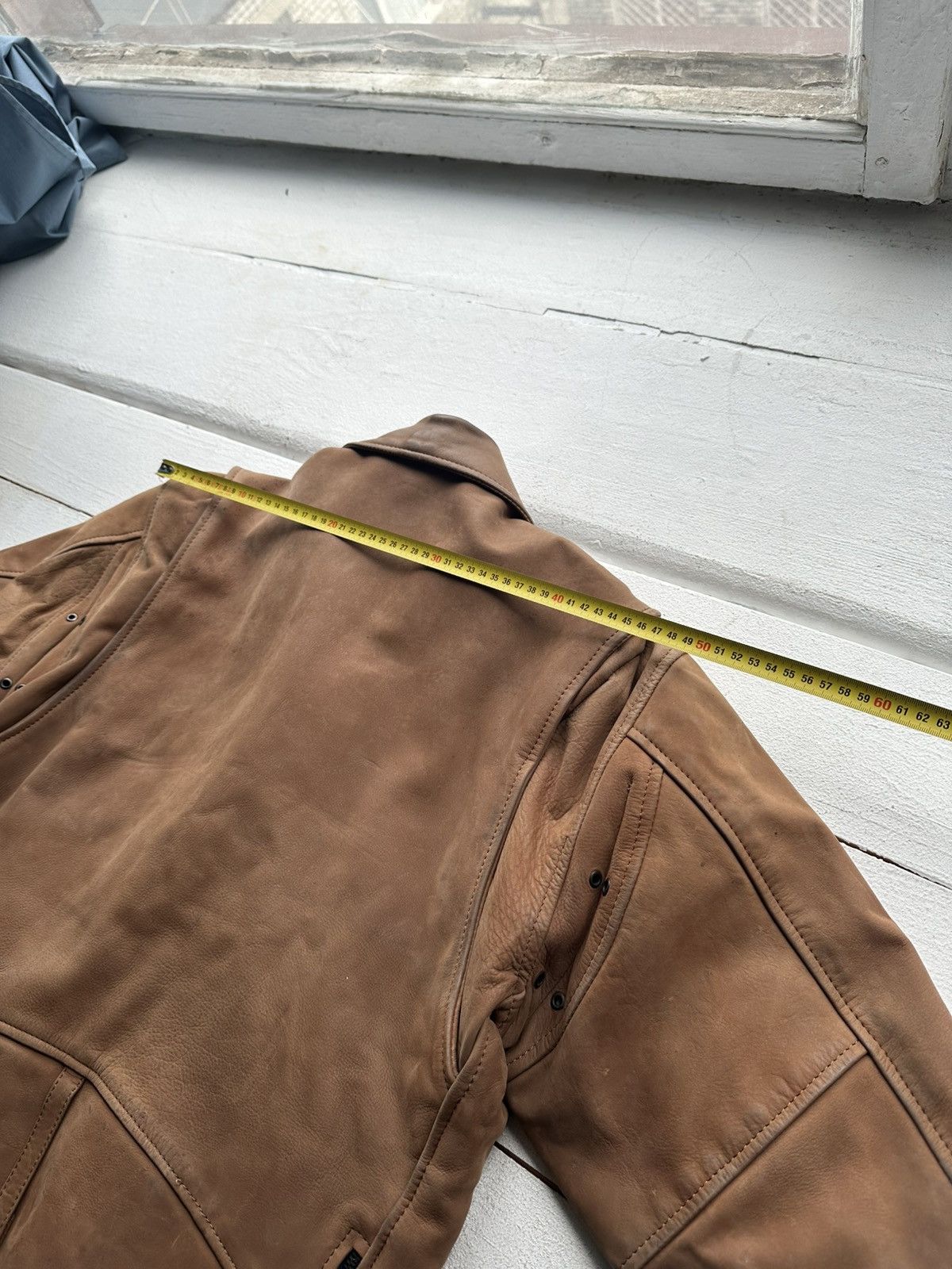 Other 🚨VNTG LEATHER JACKET AVANT GARDE ASYMMETRICAL BROWN MOTO Size US XL / EU 56 / 4 - 17 Thumbnail