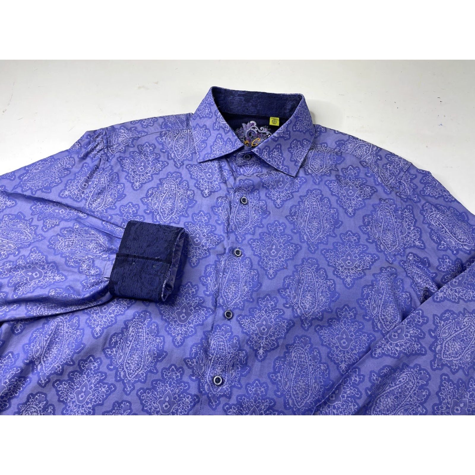 Robert Graham Robert Graham Classic Shirt XL Purple Paisley Medallion Button-Up Long Sleeve Men Size US XL / EU 56 / 4 - 2 Thumbnail