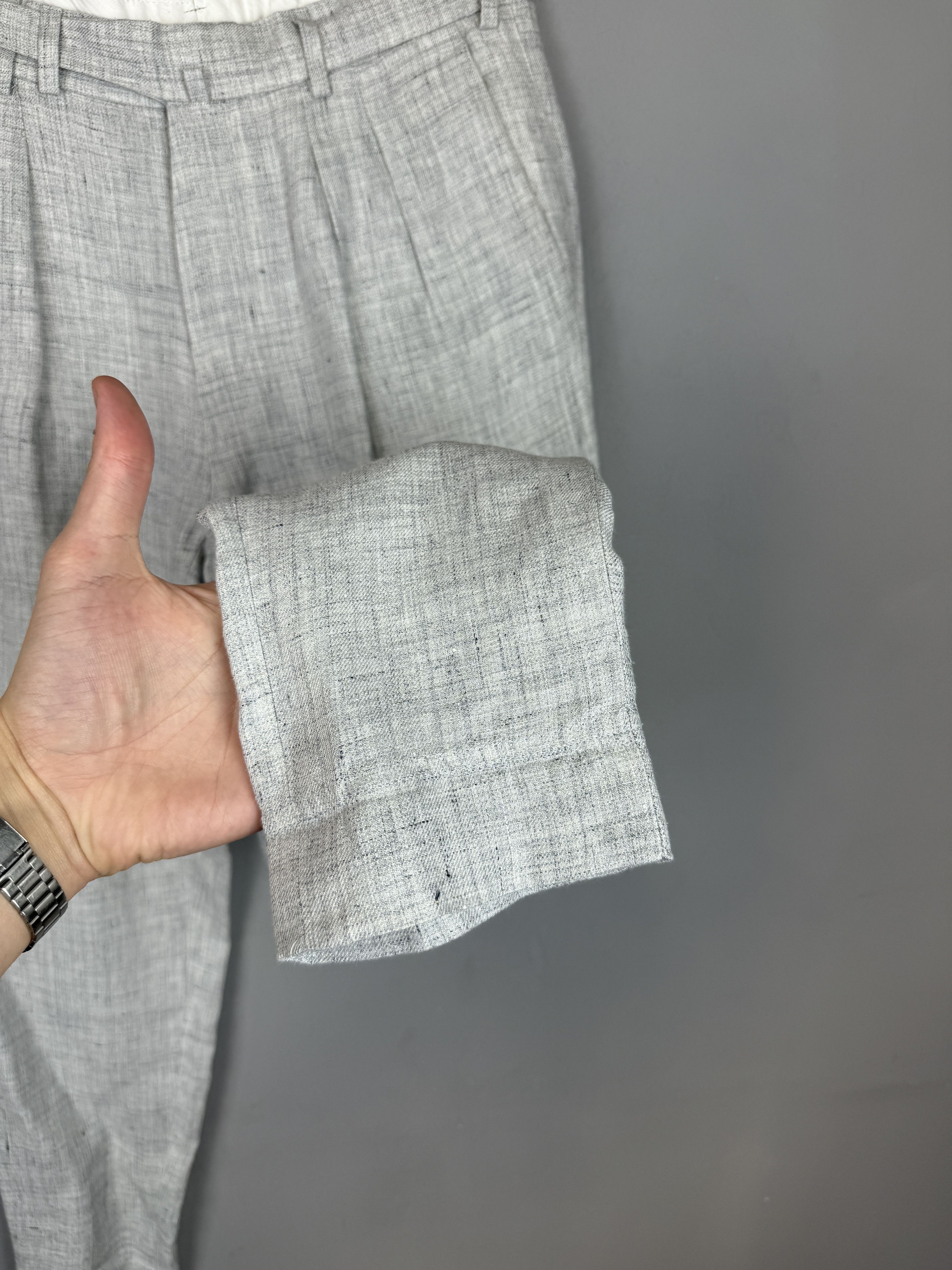 Suitsupply Suitsupply Blake Double Pleat Trouser Pure Linen Grey Size US 28 / EU 44 - 11 Thumbnail
