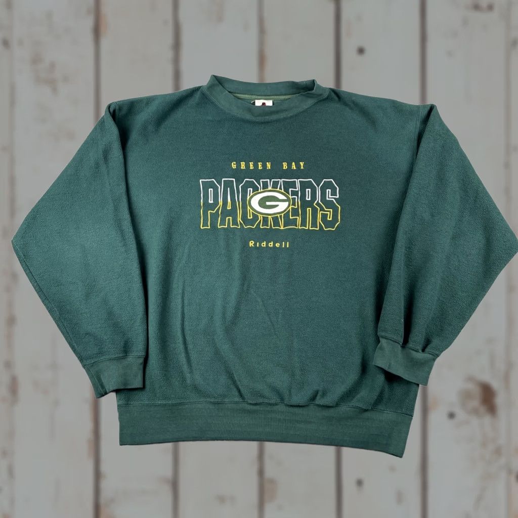 NFL VINTAGE Riddell Green Bay Packers NFL Football Mens XXL Green Pullover Sweatshirt Size US XXL / EU 58 / 5 - 1 Thumbnail