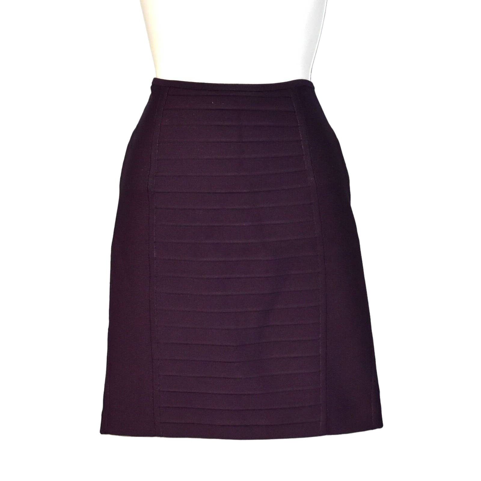 Herve Leger A7 Auth HERVE LEGER Purple Bandage Pencil Skirt Size XS Size 28" / US 6 / IT 42 - 1 Thumbnail