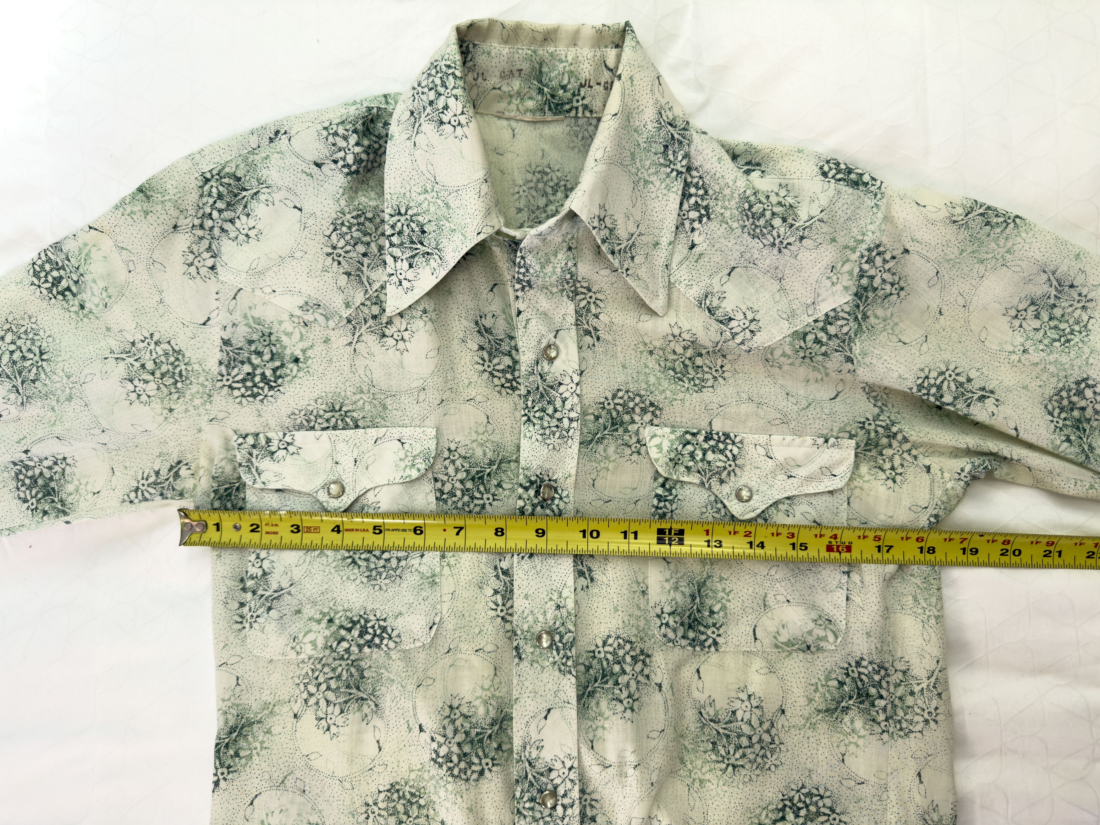 Other Vintage 70s Floral Western Button Up Shirt Pearl Snap Size US M / EU 48-50 / 2 - 12 Thumbnail