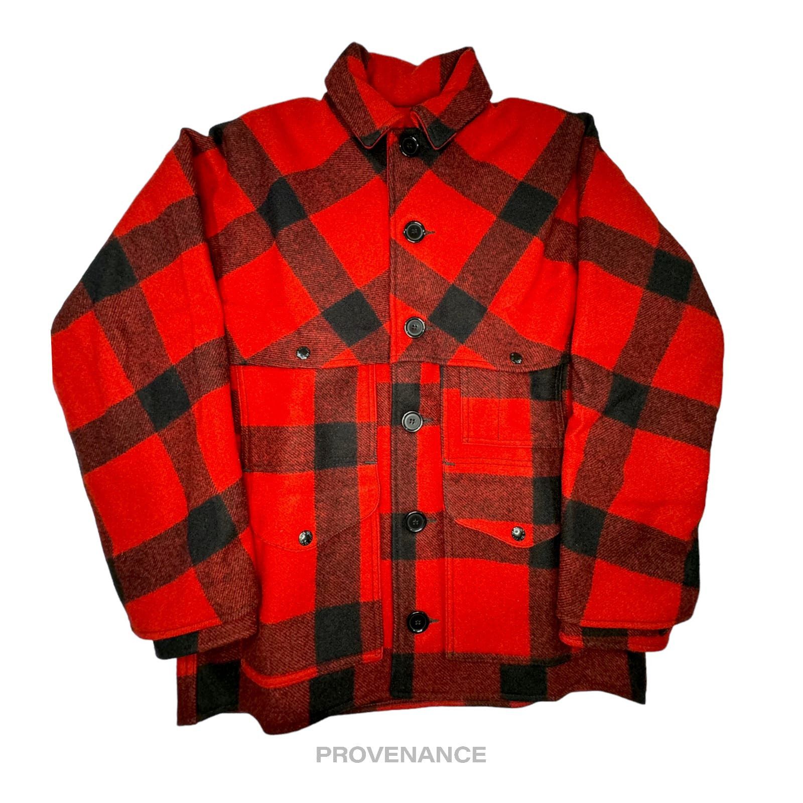 image of Filson Double Mackinaw Cruiser - Red/black Plaid Plaid 36, Men's (Size XS)