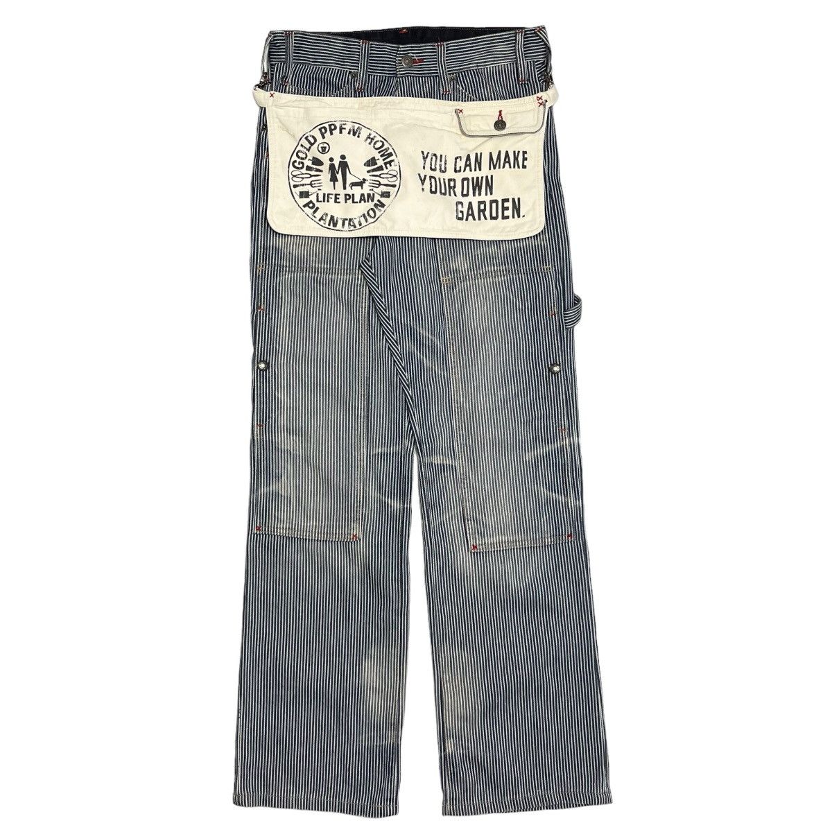 image of Ppfm Stripped Double Knee Denim Pants, Men's (Size 31)