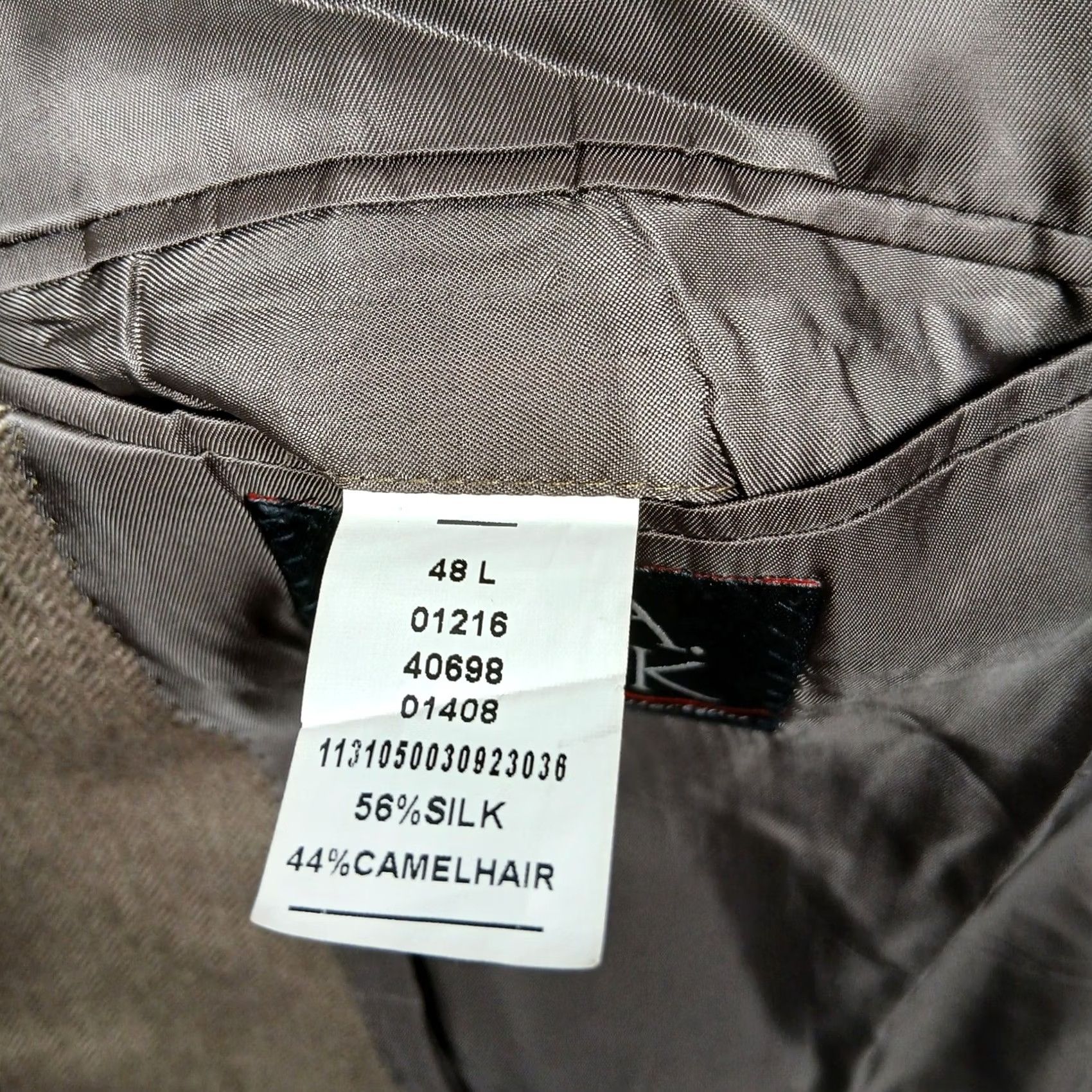 Jos. A. Bank Jos A Bank Signature Collection Blazer Men 48L Brown Silk Camelhair Herringbone Two-Button Notch Lapel Jacket Size 48R - 5 Thumbnail