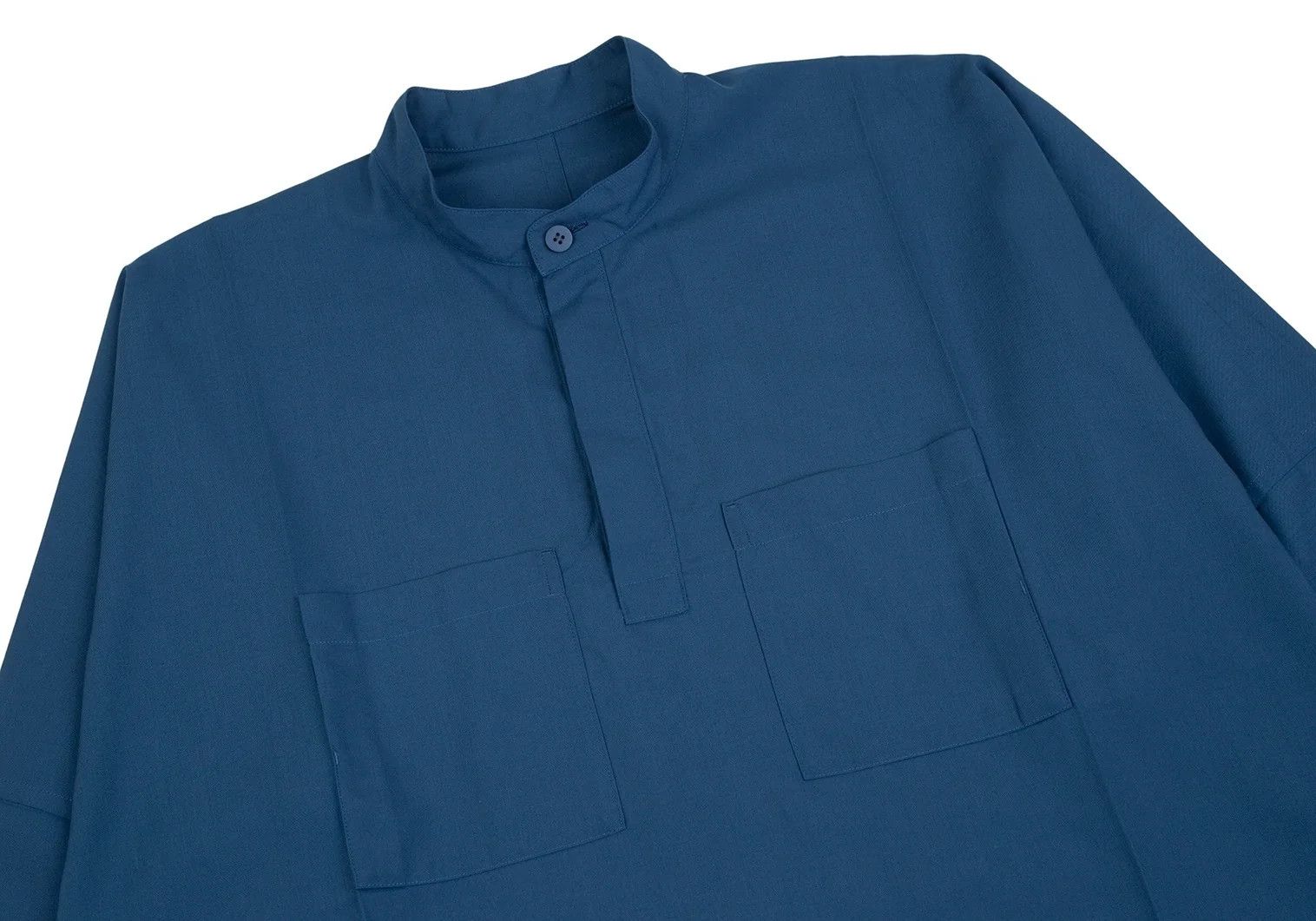 Issey Miyake Stand Collar Dolman Pullover Shirt in Blue2 Size US M / EU 48-50 / 2 - 2 Thumbnail