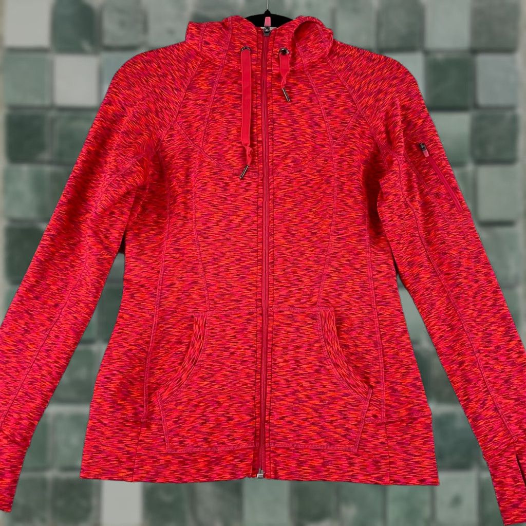 Athleta Athleta Jacket Womens Small Orange Space Dye Full Zip Hoodie Stretch Size S / US 4 / IT 40 - 1 Thumbnail