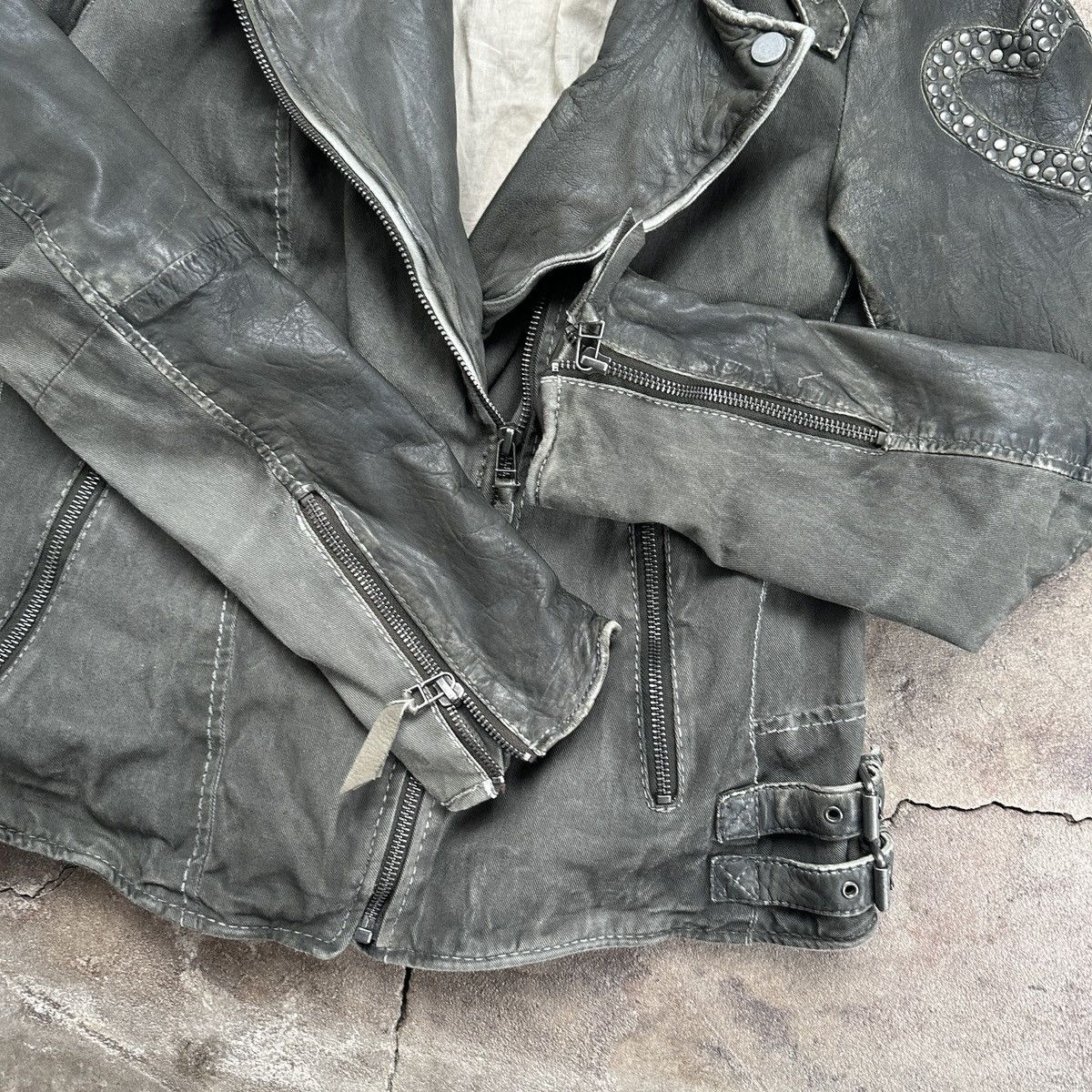 If Six Was Nine Vintage Amy by Amy Vermont Leather/Denim Jacket Size M / US 6-8 / IT 42-44 - 7 Thumbnail