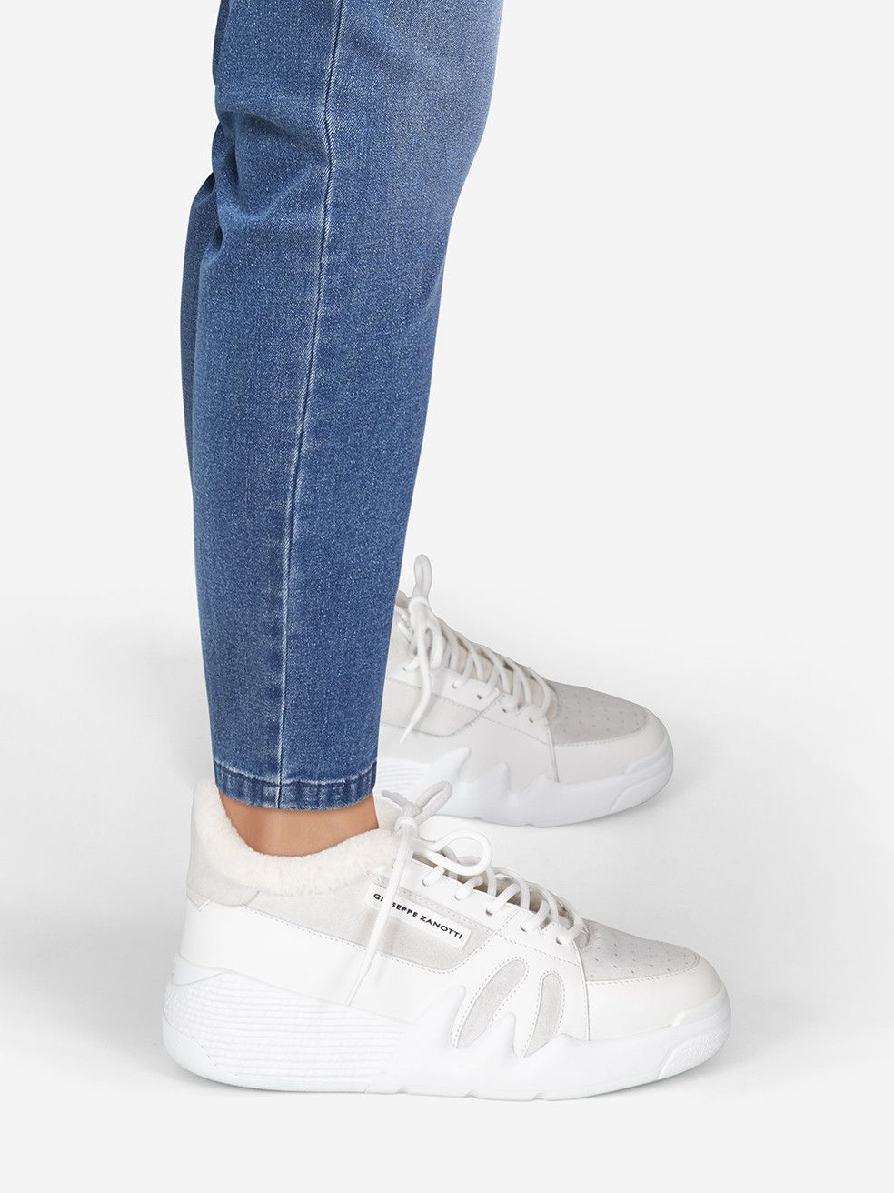 Giuseppe Zanotti White Leather Talon Winter Trainers Size US 9 / IT 39 - 1 Thumbnail