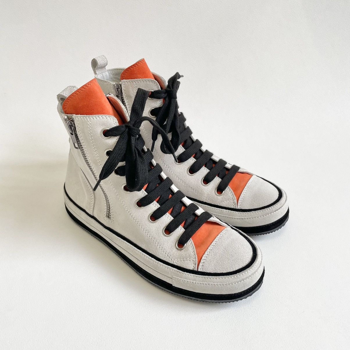 Ann Demeulemeester High Top Sail White Suede ‘Gert’ Sneakers Size US 8 / IT 38 - 2 Thumbnail