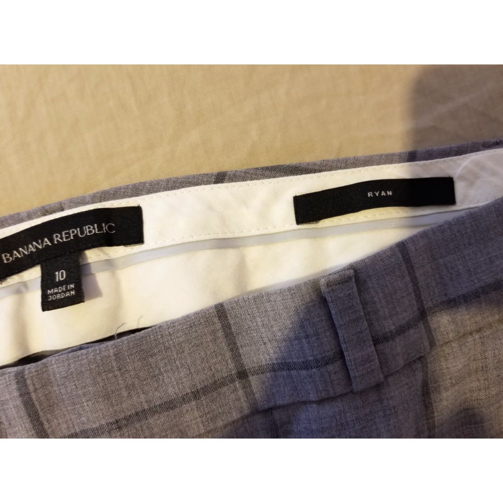 Banana Republic Banana Republic Womens Wool Dress Pants 10 Gray Flat Front Regular Stretch Chino Trouser Dress Pants Size 32" / US 10 / IT 46 - 3 Thumbnail