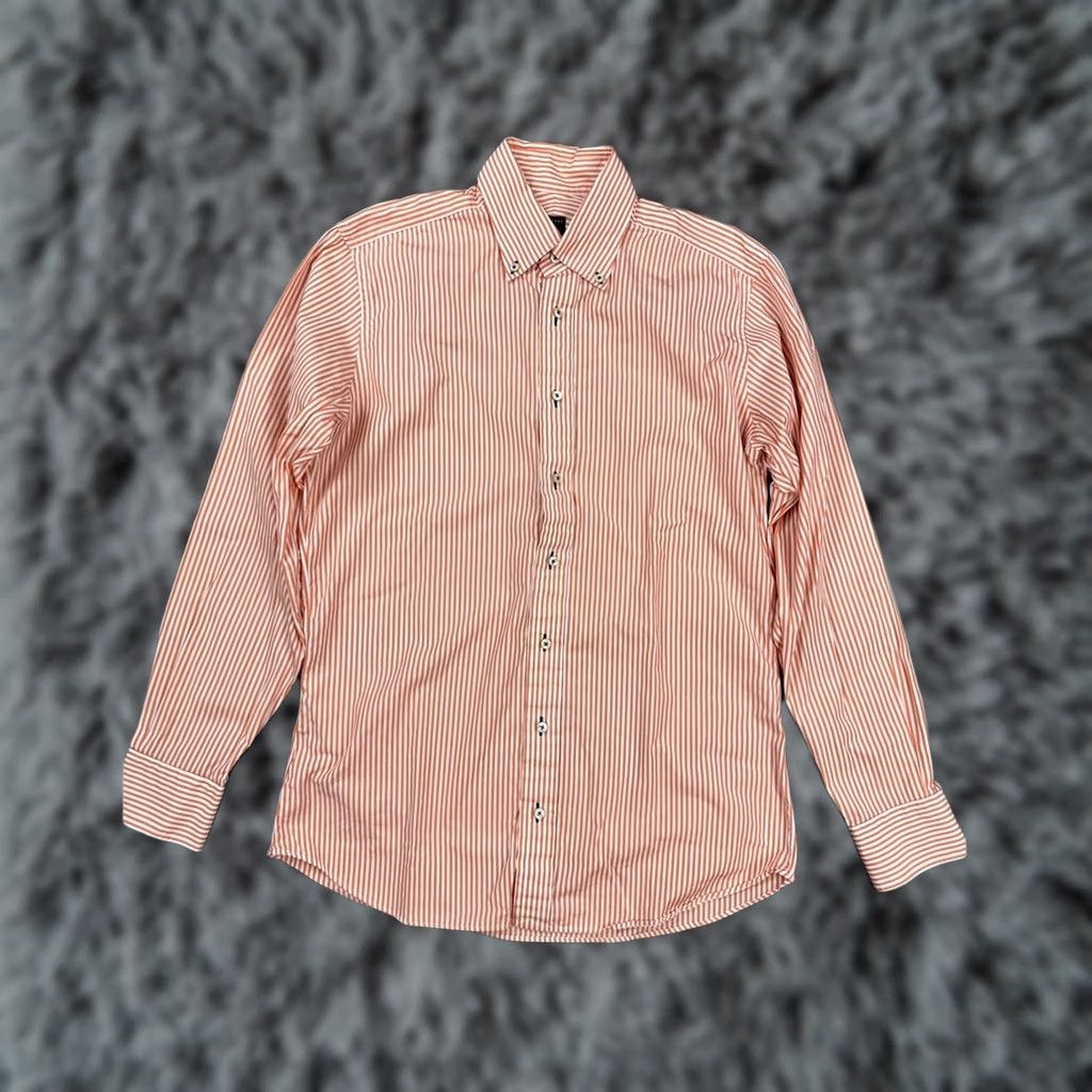 Robert Talbott Robert Talbott Estate Striped Long Sleeve Button Down Shirt Medium Men Orange Size US M / EU 48-50 / 2 - 1 Thumbnail