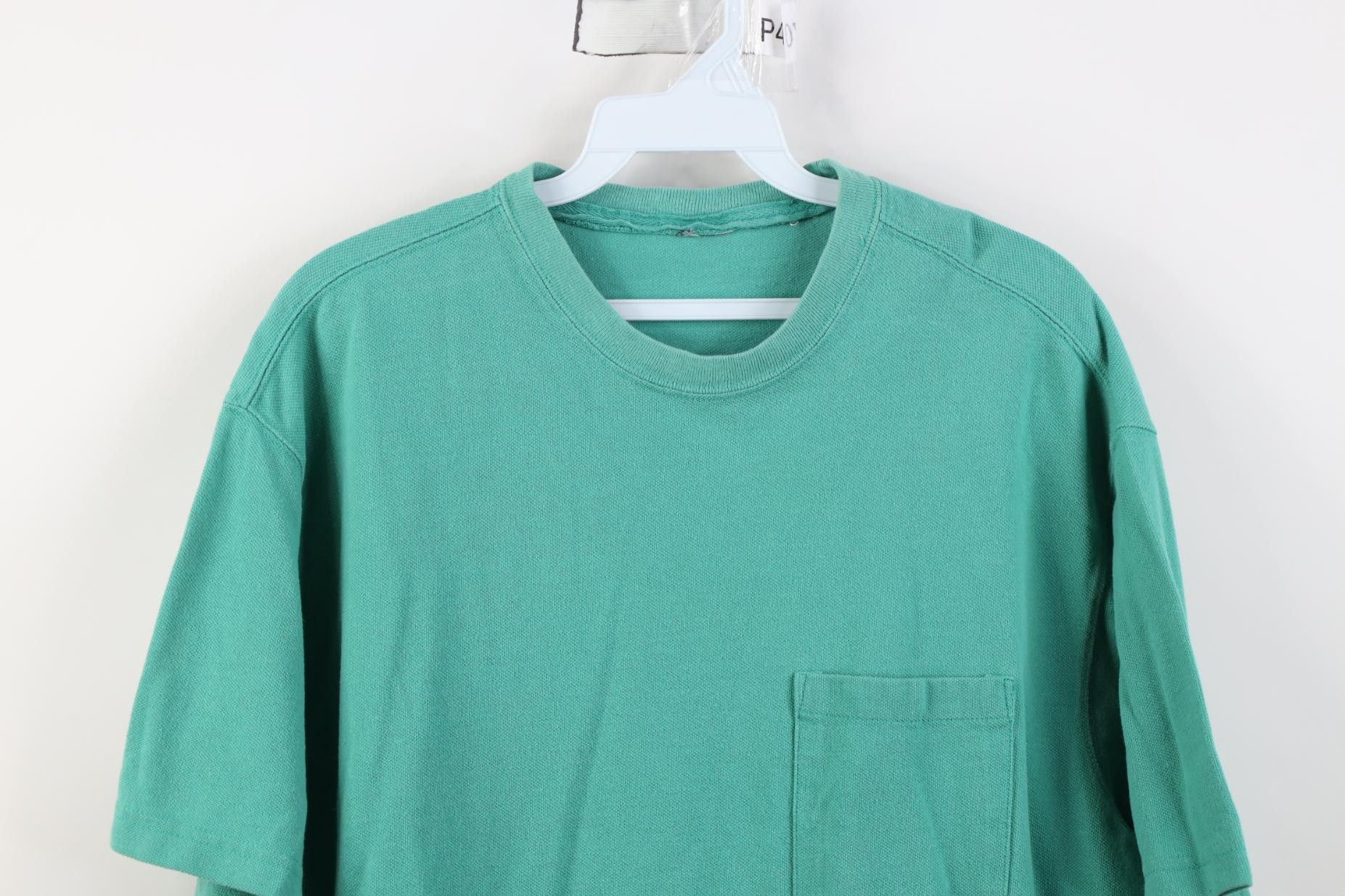 Vintage Vintage 90s Streetwear Pique Cotton Knit Pocket T-Shirt Size US M / EU 48-50 / 2 - 2 Thumbnail