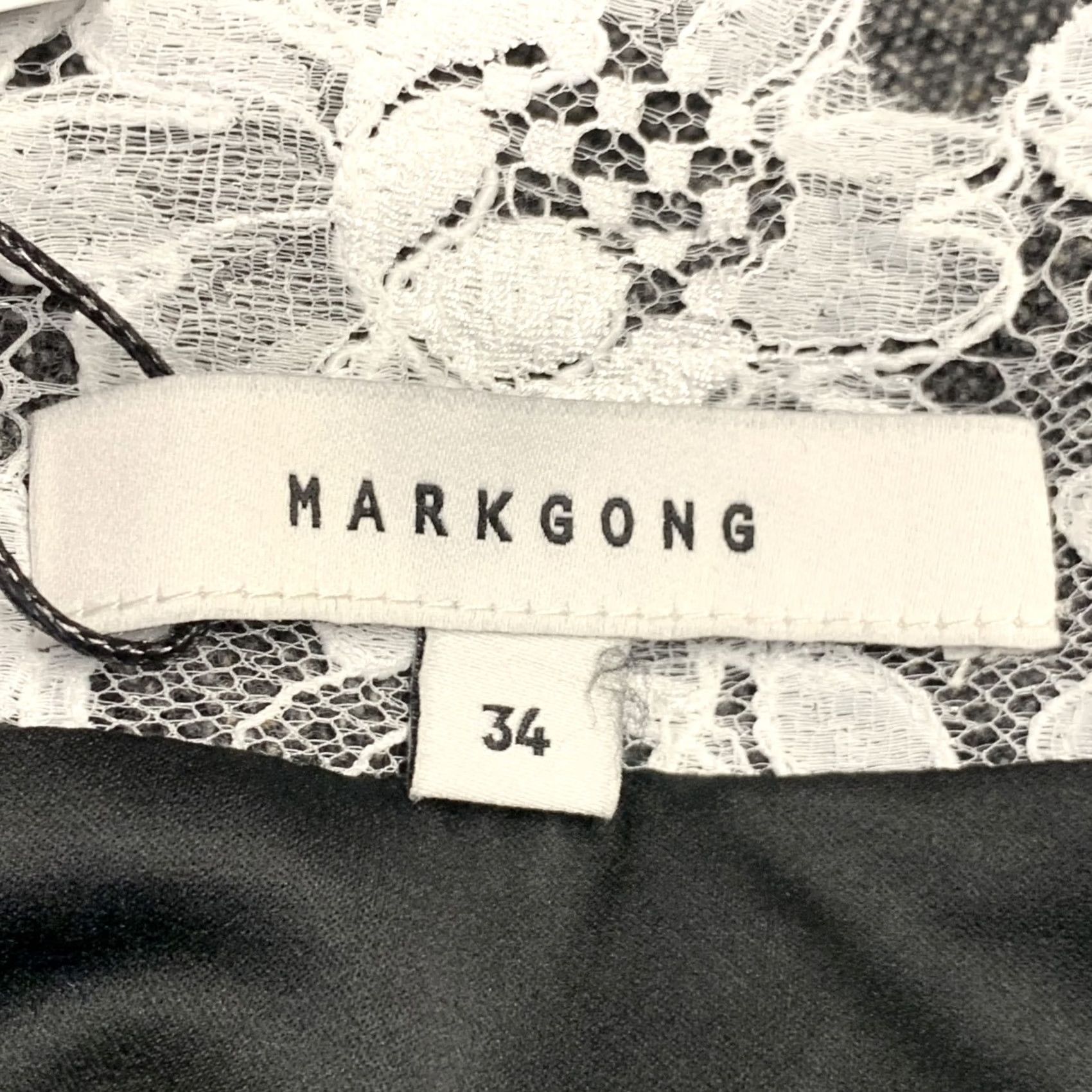 Vintage MARK GONG Size 0 Grey White Wool Blend Tweed Spaghetti Straps Lace Trim Dress Size XS / US 0-2 / IT 36-38 - 4 Thumbnail