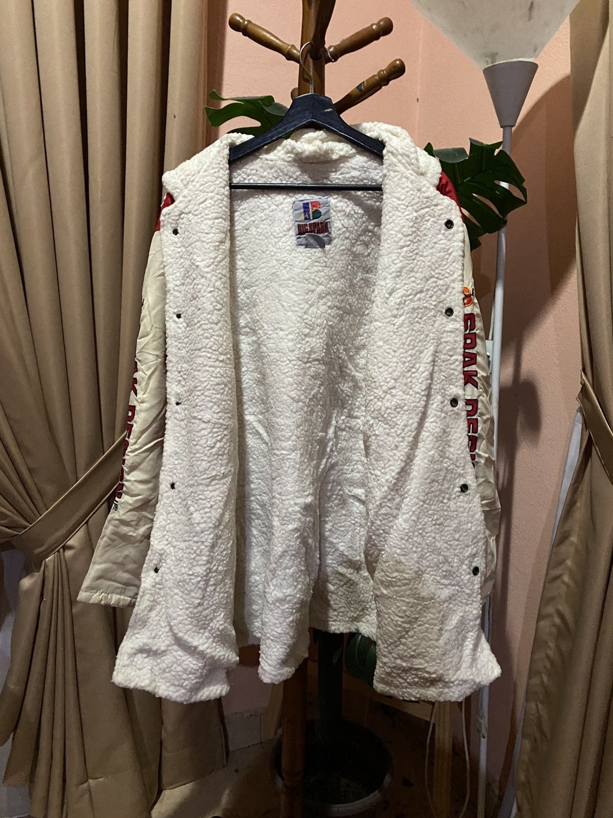 Vintage Vintage 1980s Big Spak Ski Team Jacket –Two-Tone Red & Cream Size US L / EU 52-54 / 3 - 7 Thumbnail