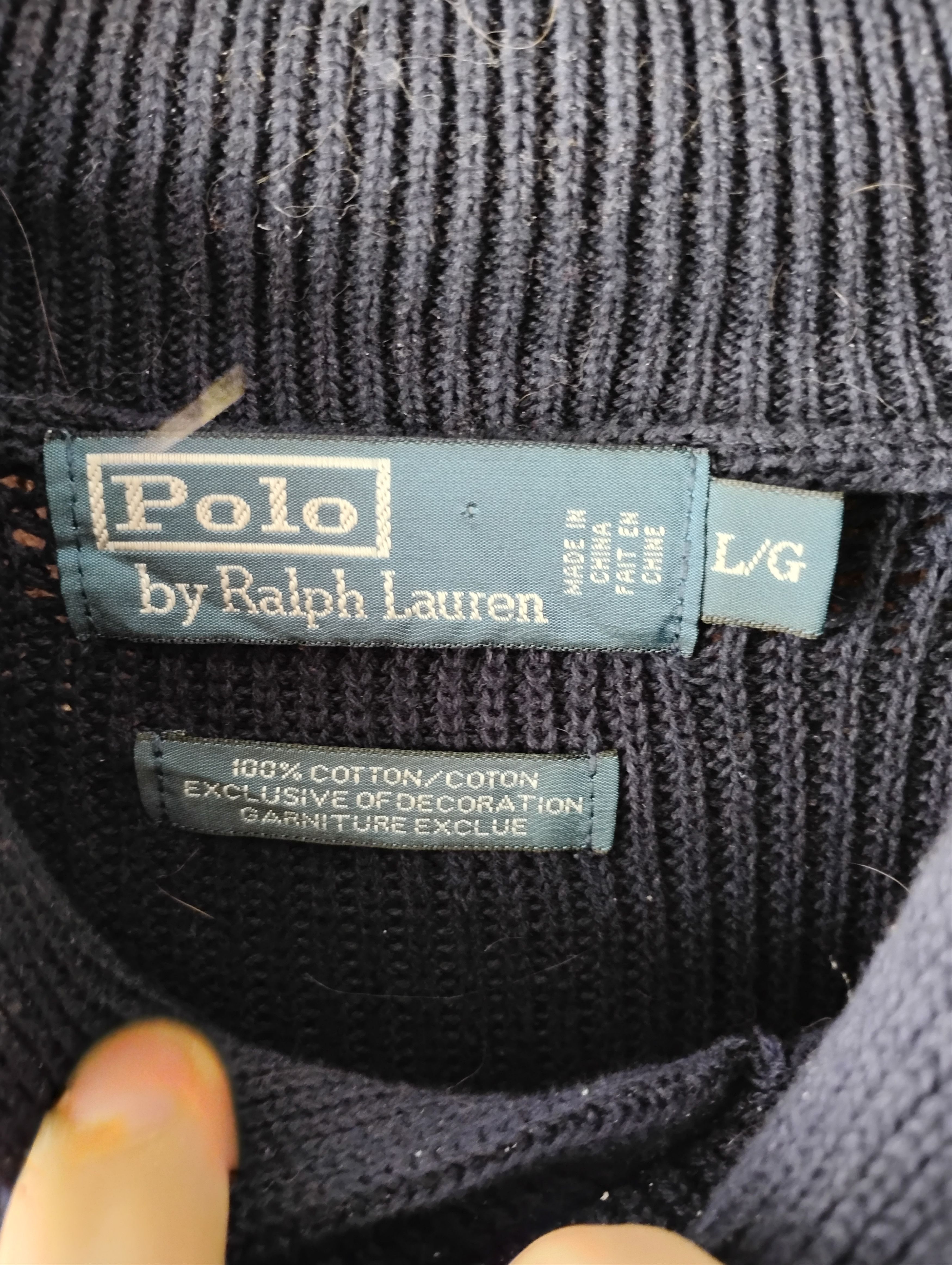 Polo Ralph Lauren Vintage navy polo Ralph Lauren loose neck sweater Size US L / EU 52-54 / 3 - 4 Thumbnail
