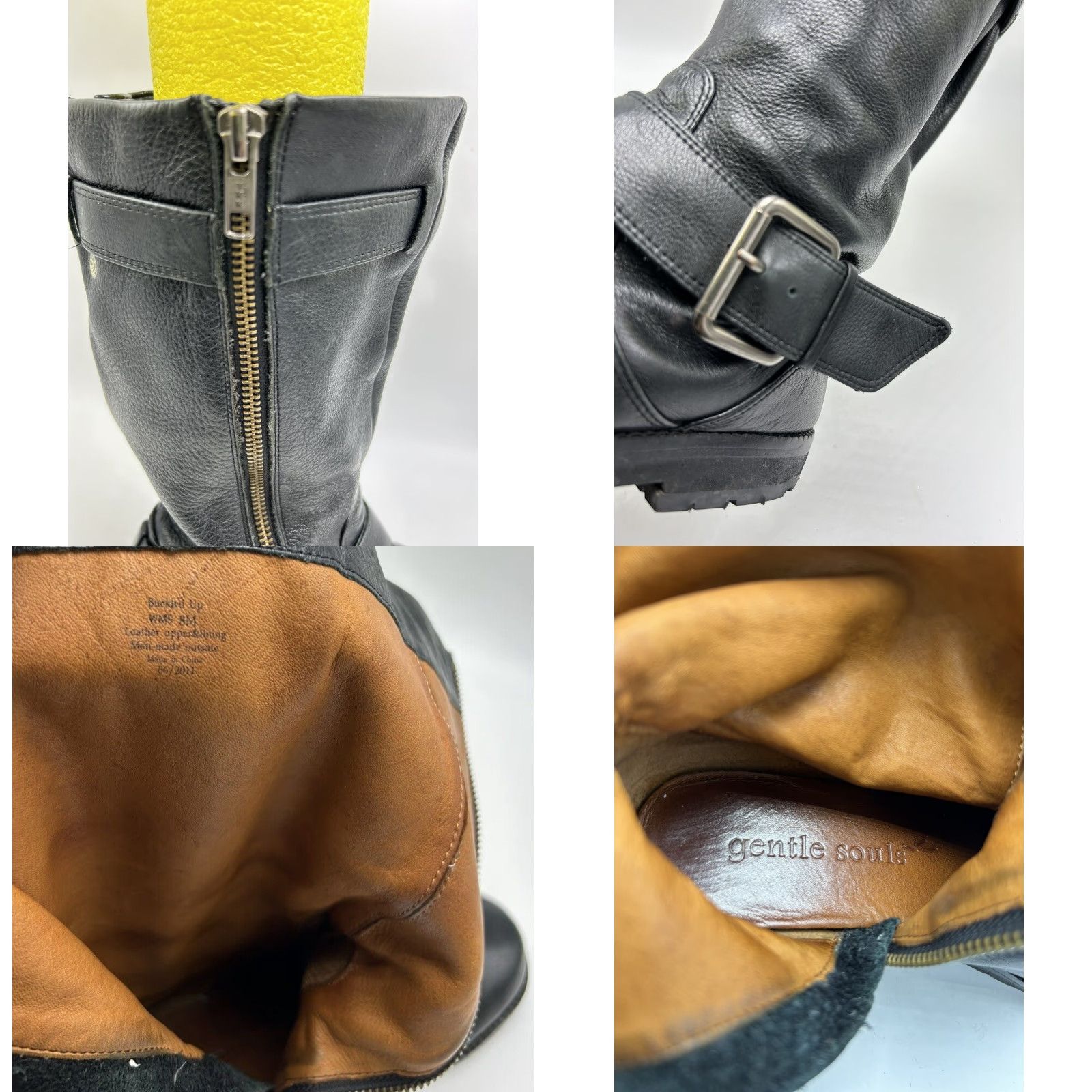 Vintage Gentle Souls Boots Womens 8 M Riding Buckle Moto Black Leather Soft Buttery Read Size US 8 / IT 38 - 8 Thumbnail
