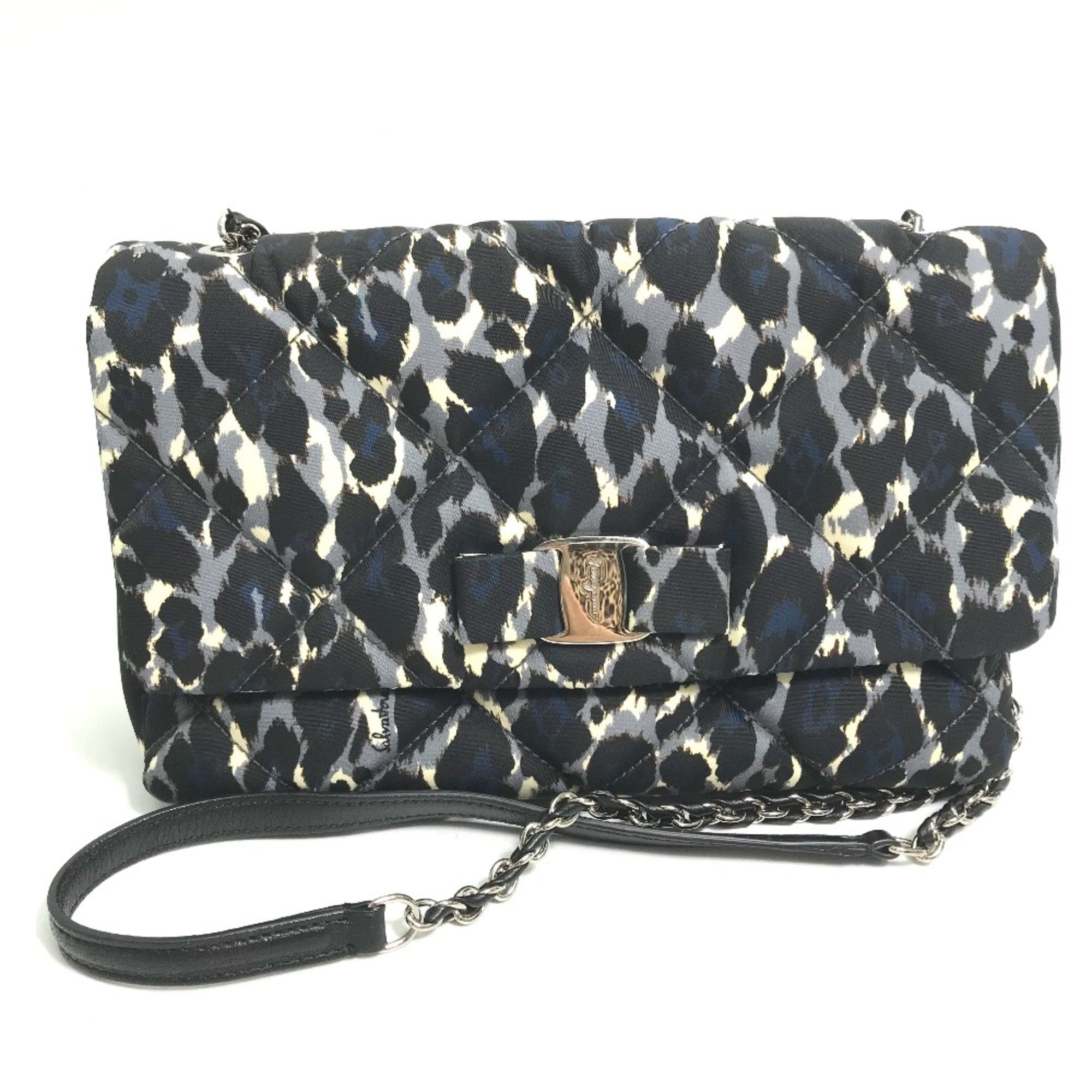 Salvatore Ferragamo Salvatore Ferragamo E834 Vala Ribbon Chain Shoulder Bag Black Size ONE SIZE - 1 Thumbnail