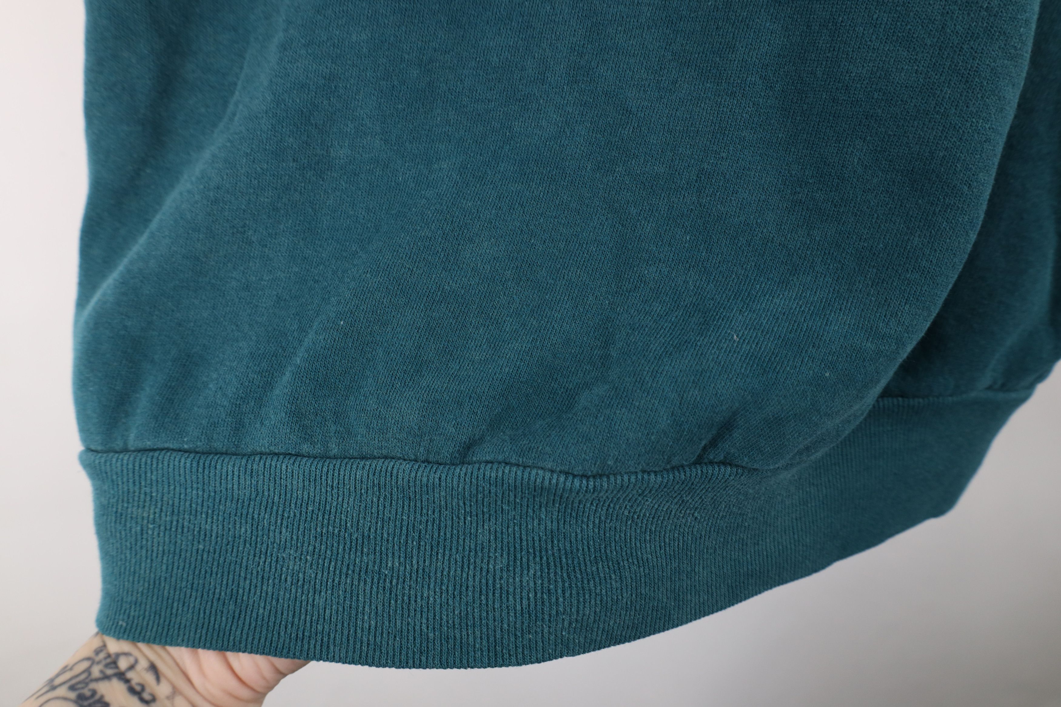 Vintage Vintage 90s Streetwear Blank Crewneck Sweatshirt Teal USA Size US XL / EU 56 / 4 - 6 Thumbnail