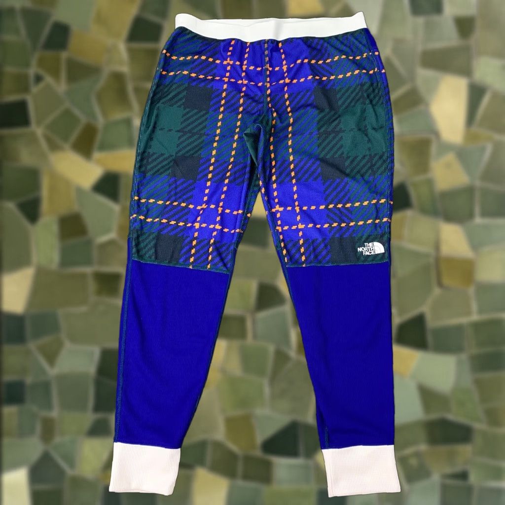 The North Face VINTAGE The North Face North Flash Dry Base Layer Pants Womens Medium Blue Waffle Plaid Size 32" / US 10 / IT 46 - 1 Thumbnail
