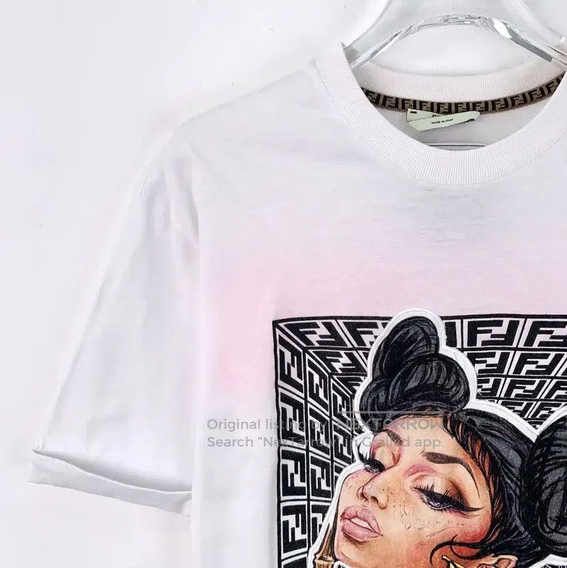 Fendi Fendi White Cotton Women's T-Shirt with Graphic . Size XXS / US 00 / IT 34 - 3 Thumbnail