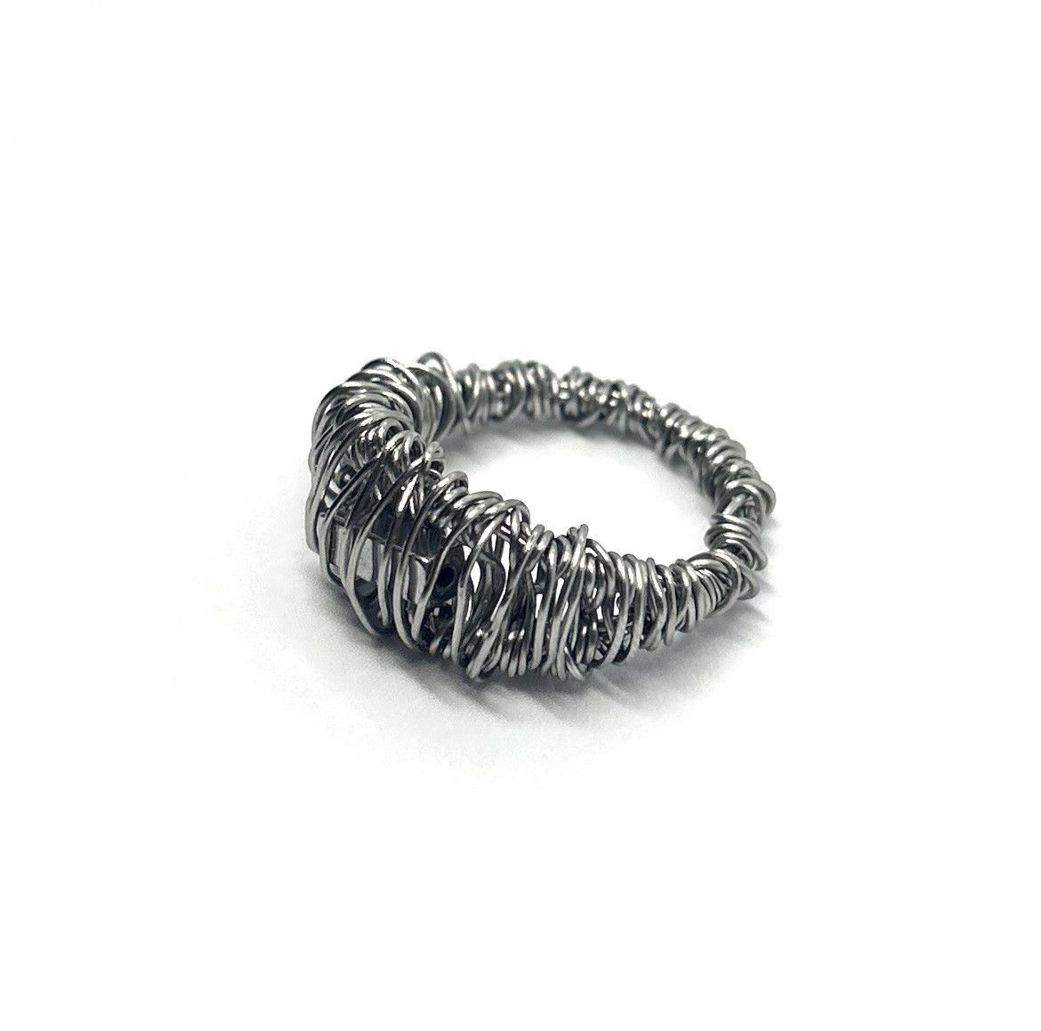 Seditionaries Stainless Steel Wire Ring with Metal Detail Size ONE SIZE - 2 Thumbnail