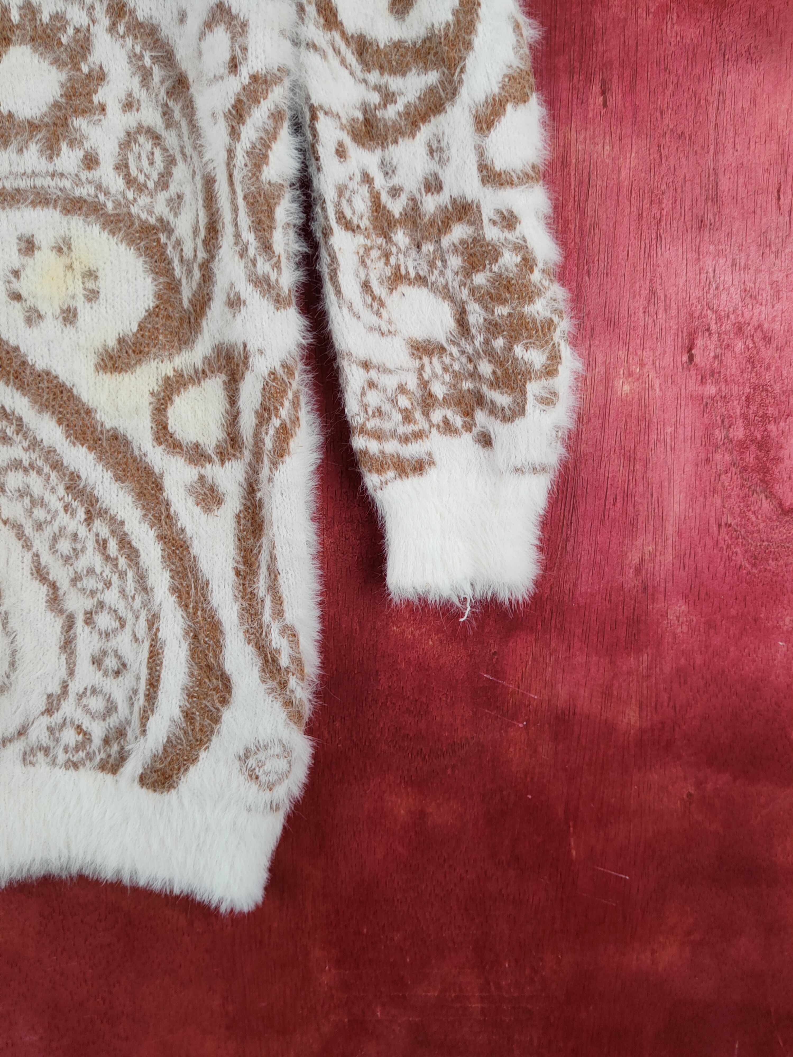 Homespun Knitwear × Japanese Brand Comma White Brown Shag Shaggy Fur Mohair Knitwear #S2004 Size M / US 6-8 / IT 42-44 - 6 Thumbnail
