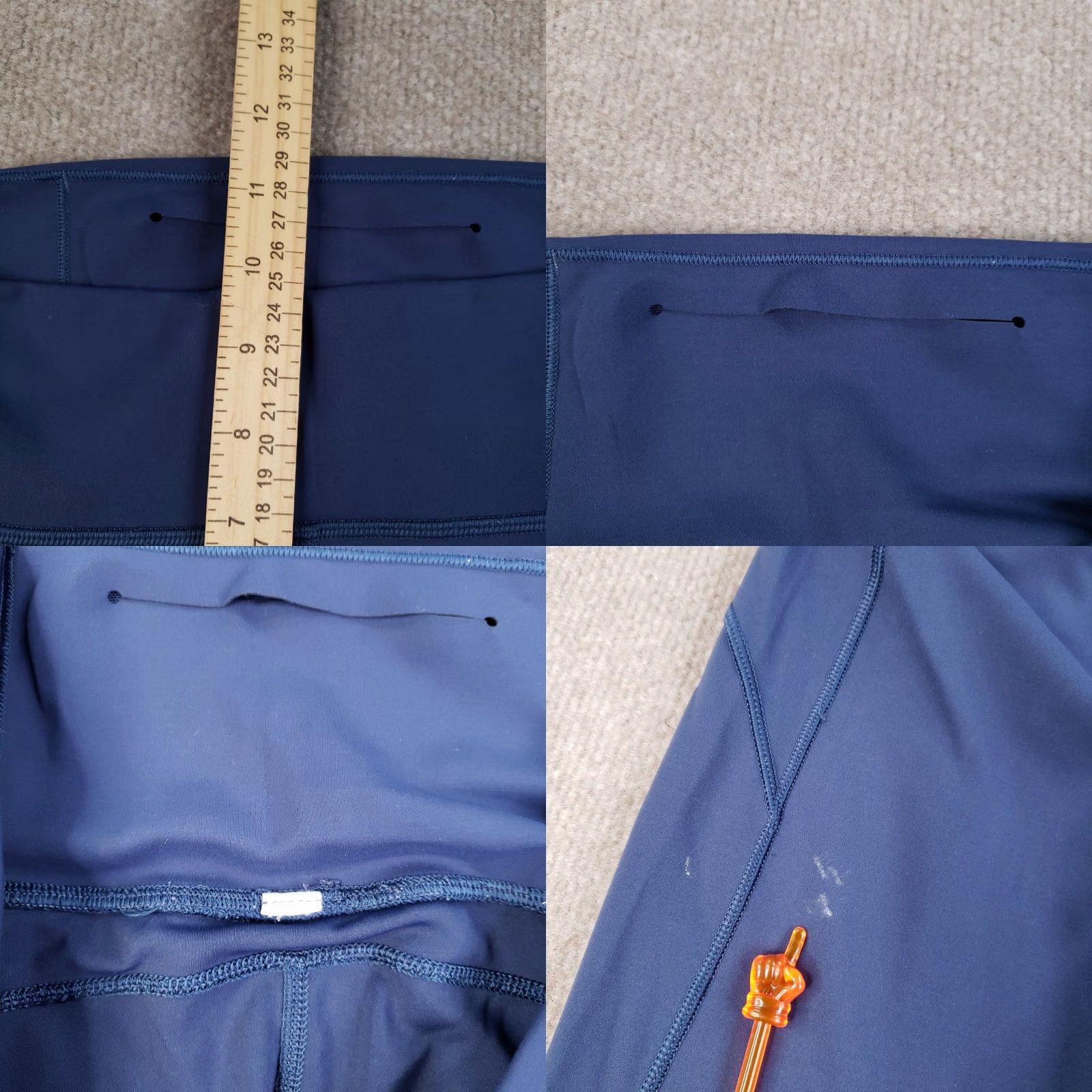 Lululemon Lululemon High Rise Crop Leggings Womens Size 10 Blue Athleisure Yoga Gym Size 32" / US 10 / IT 46 - 8 Thumbnail