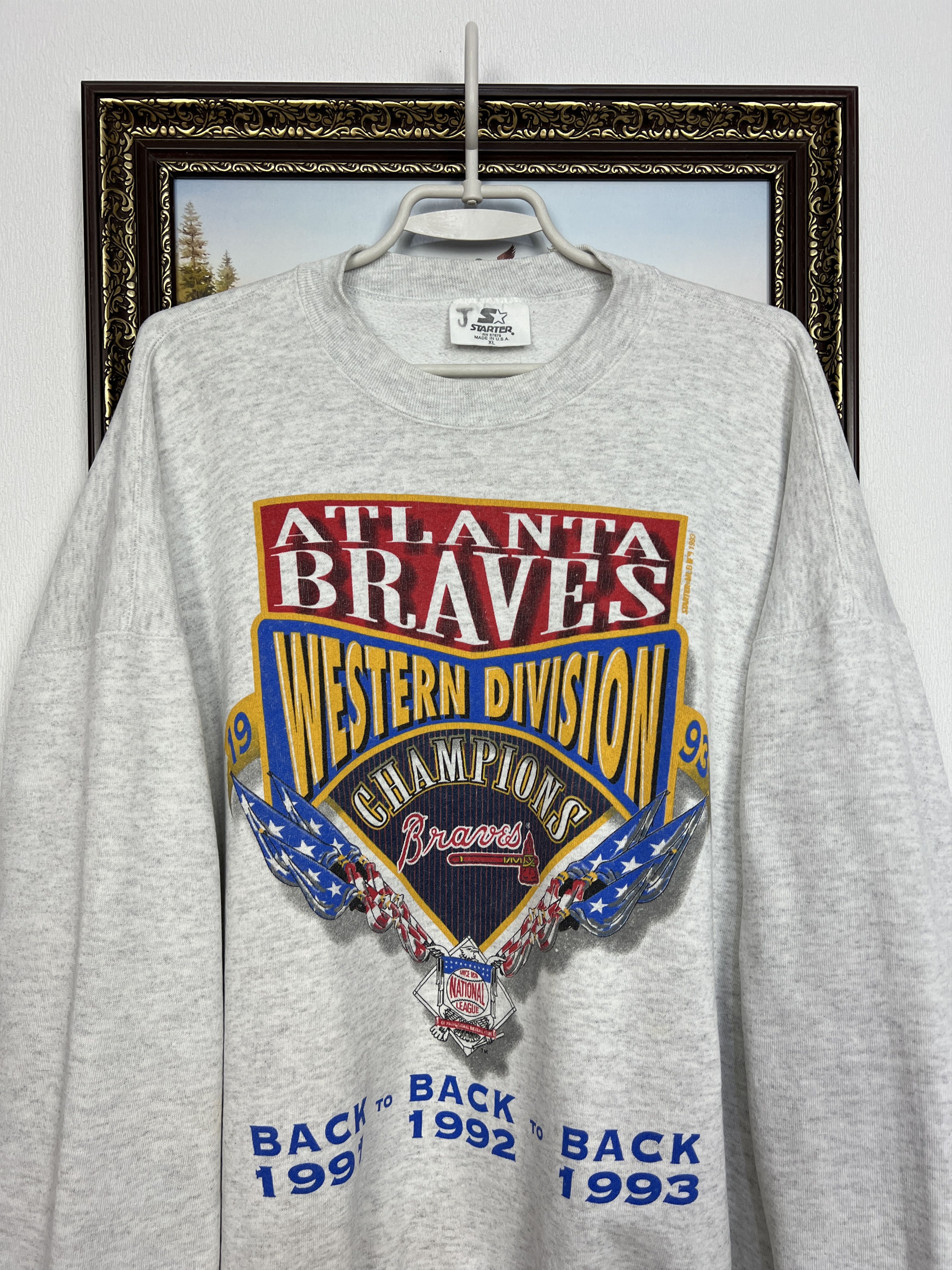 Starter Vintage Atlanta Braves Western Champions Sweatshirt Crewneck Size US XL / EU 56 / 4 - 2 Thumbnail