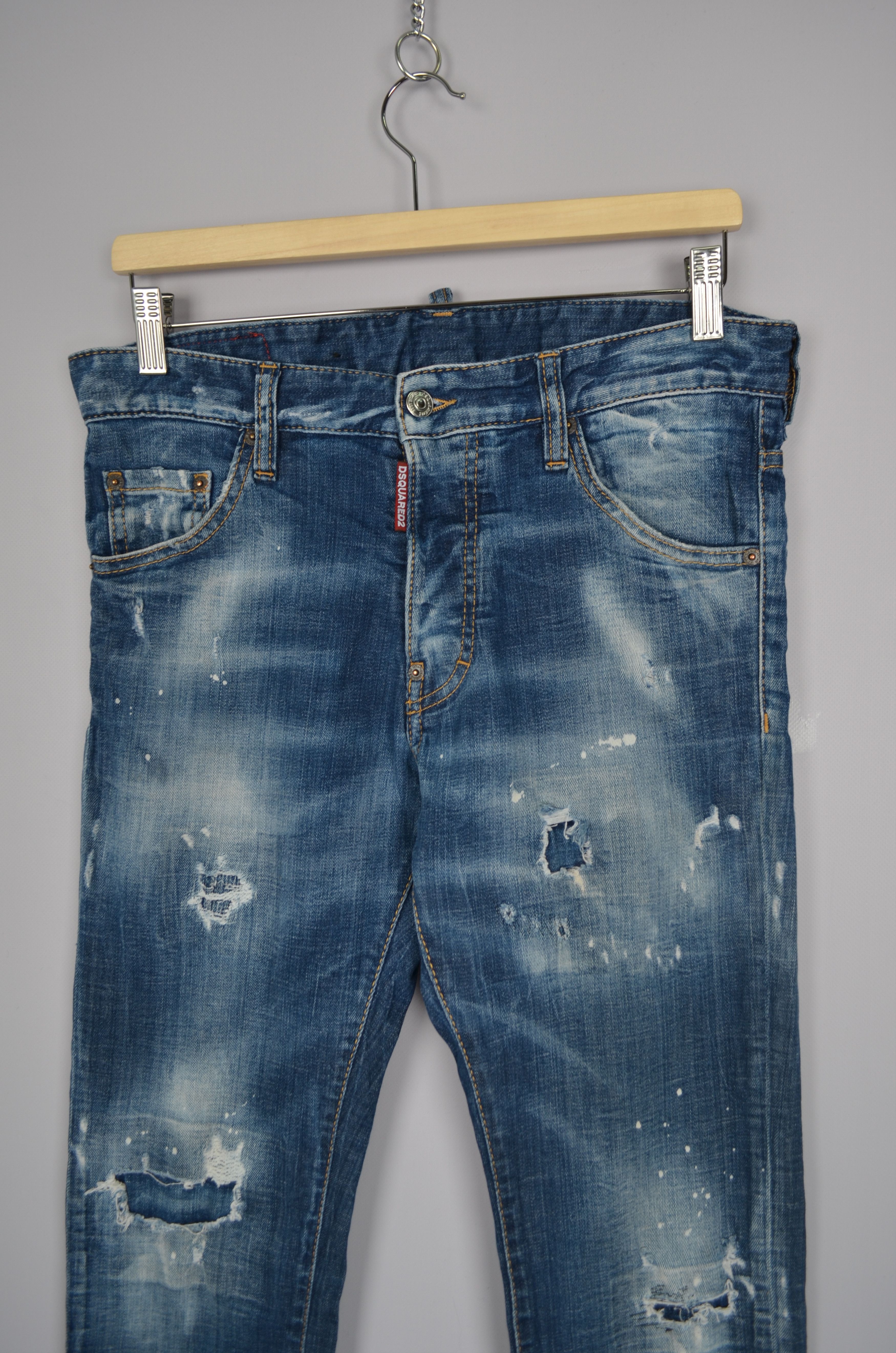 Dsquared2 Dsquared2 Cool Guy Blue Painted Distressed Slim Jeans W30 Size US 30 / EU 46 - 2 Thumbnail